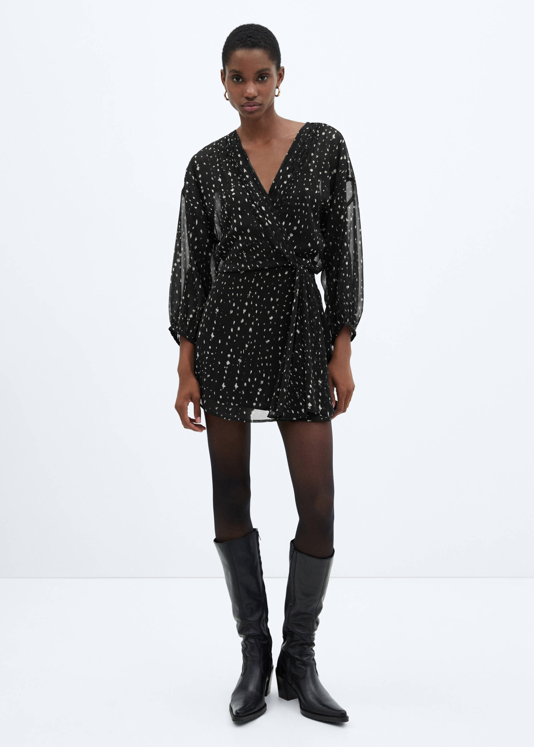 Print wrap dress - General plane