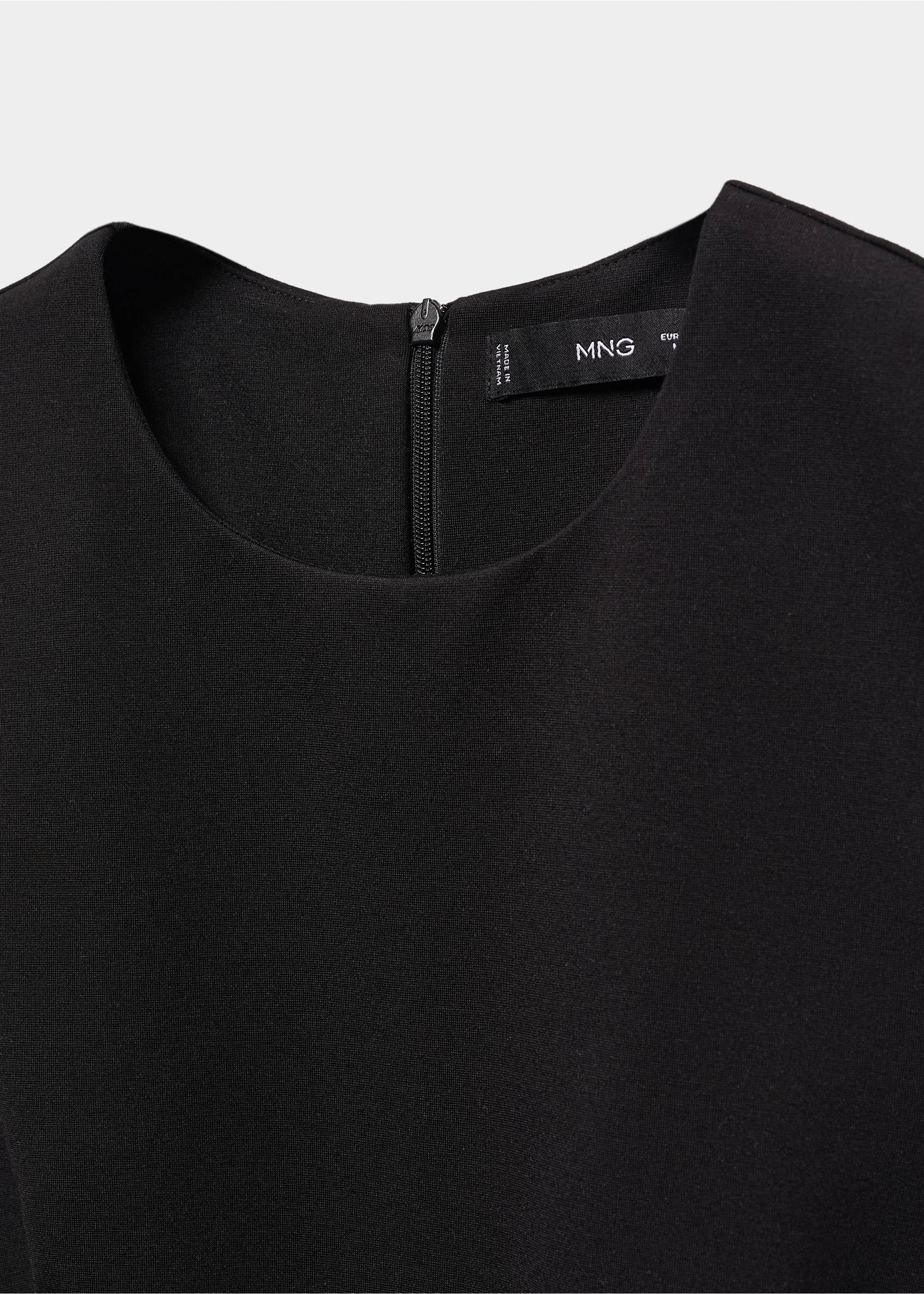 Roma-knit sleeveless dress - Details of the article 8, Black. Ref: 67030485-00.