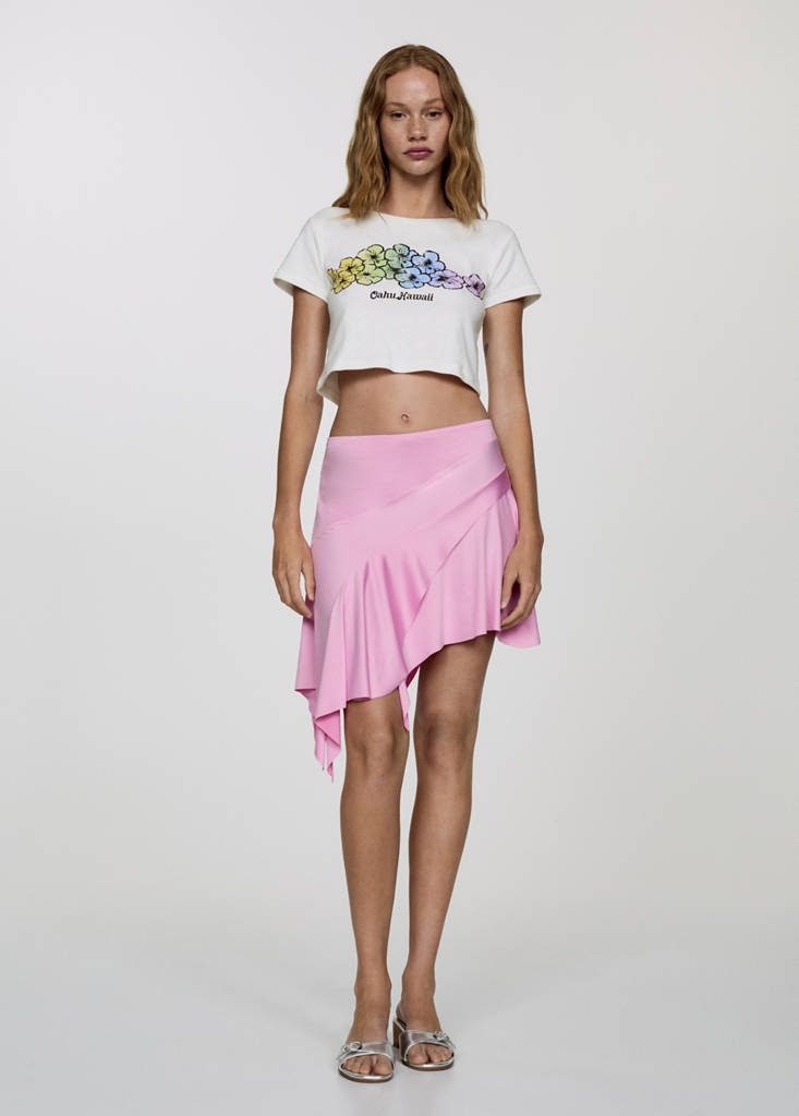 Printed cropped t-shirt — Off White