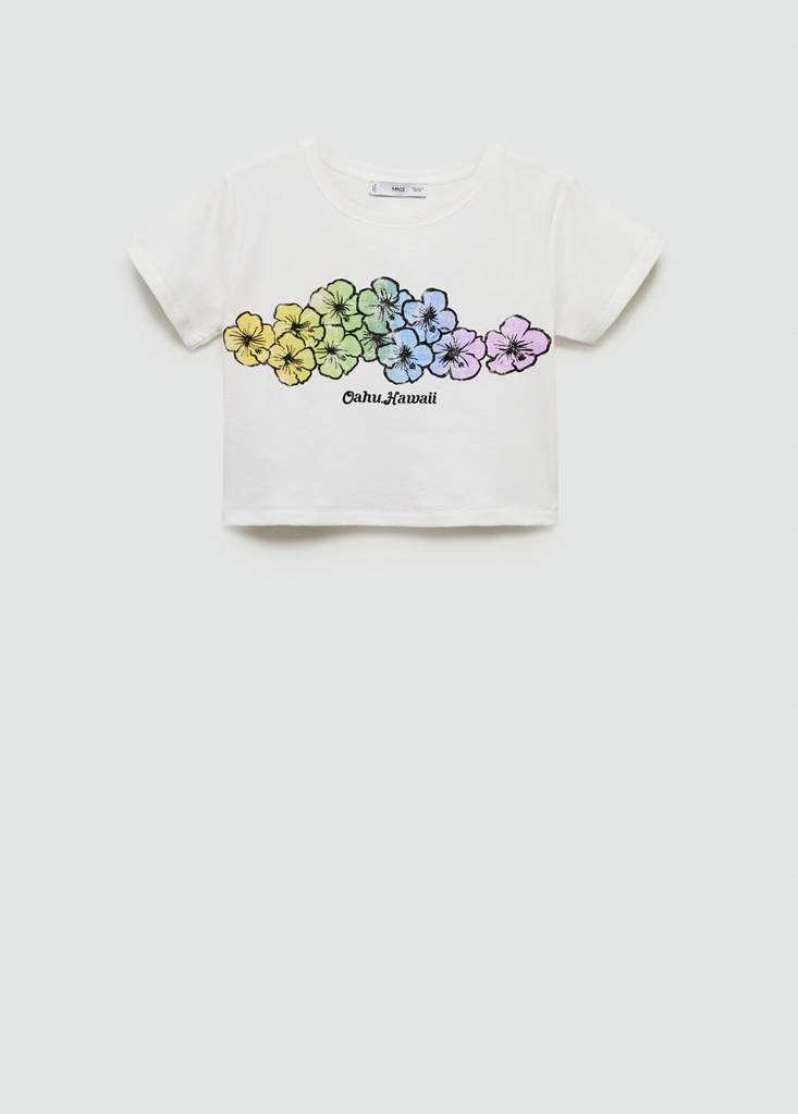 Printed cropped t-shirt — Off White