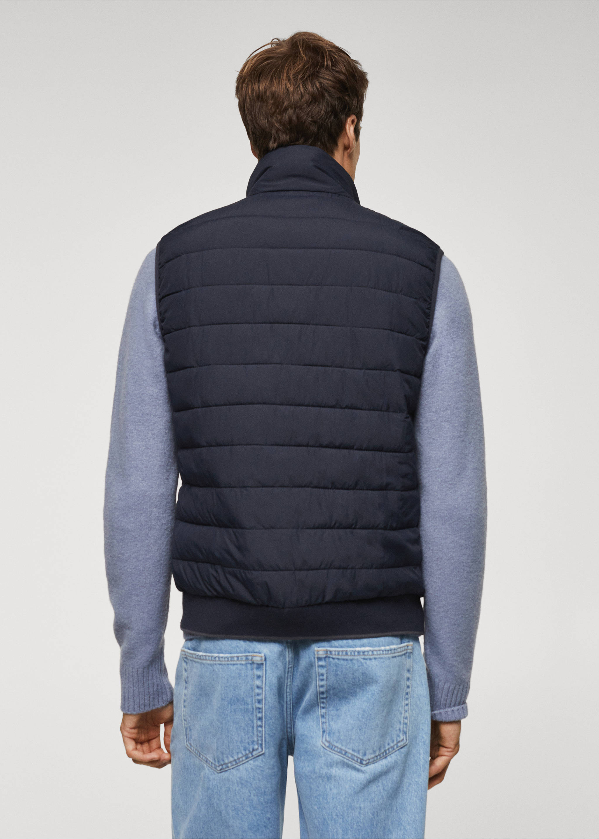 Ultra-light padded water-repellent vest - Reverse of the article, Navy. Ref: 67030619-00.