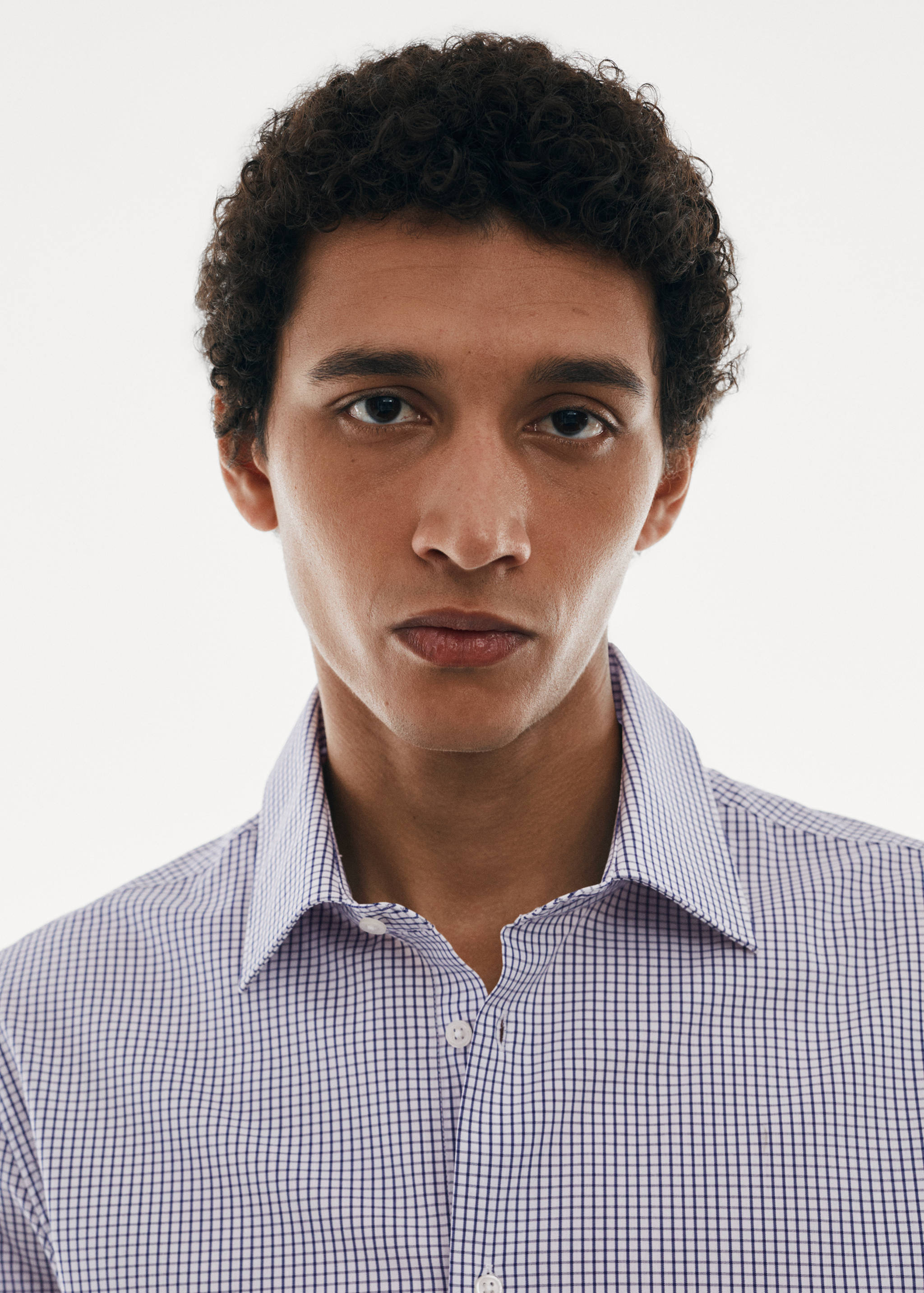 Camisa micro cuadro tejido stretch - Detalle del artículo 1