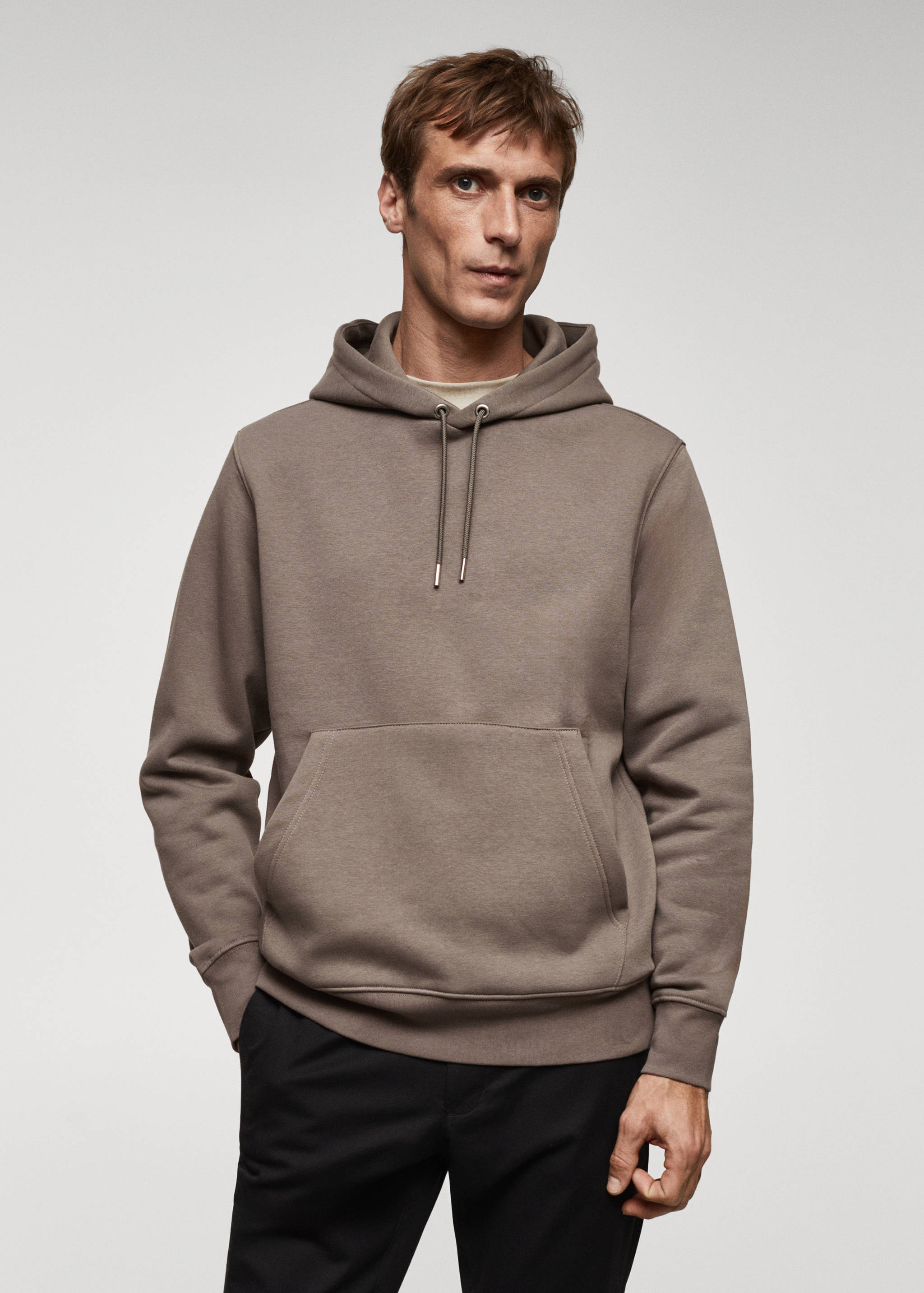 Sweat-shirt coton capuche kangourou - Plan moyen