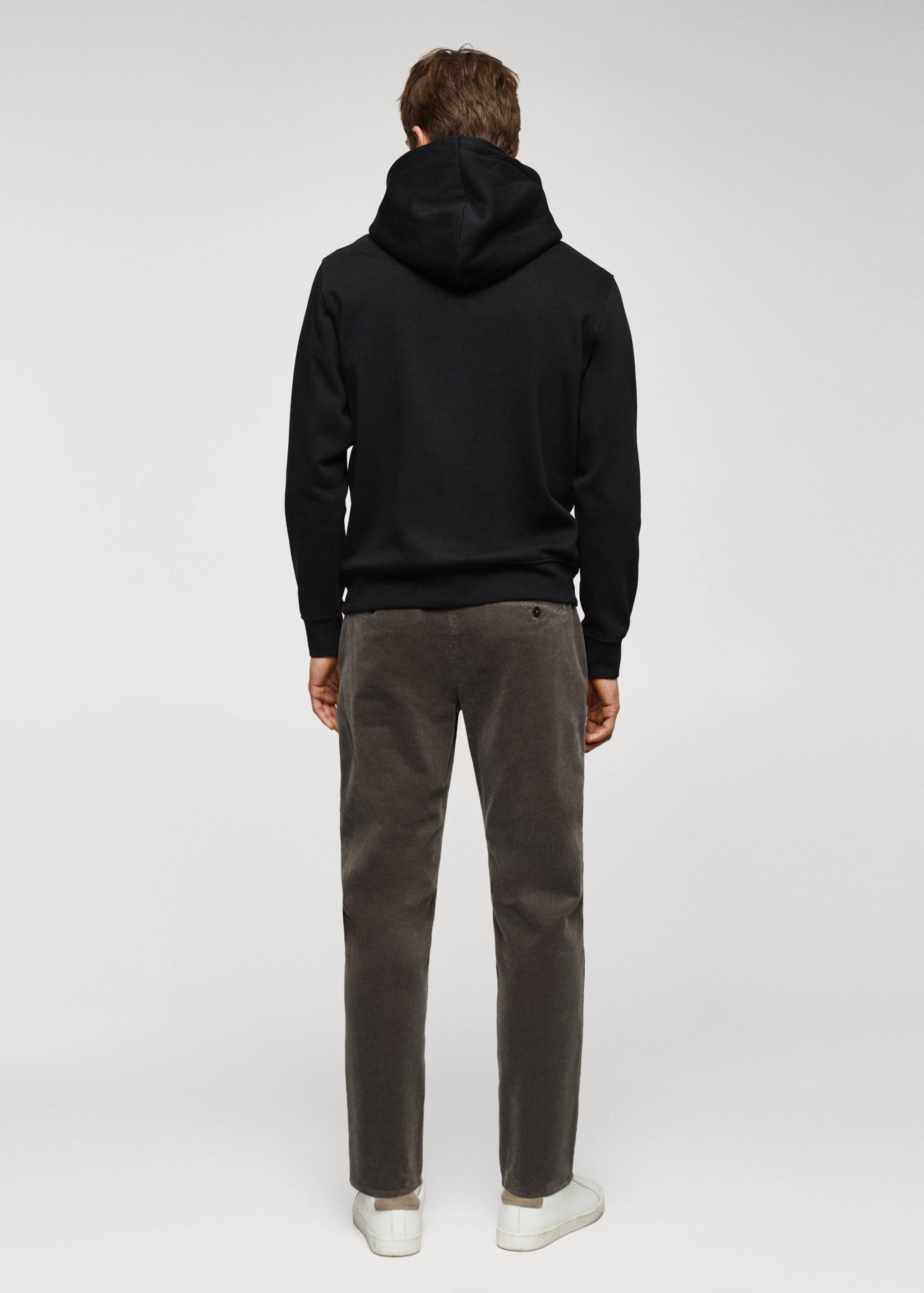 Толстовка-кенгуру из хлопка с капюшоном - Обратная сторона изделия