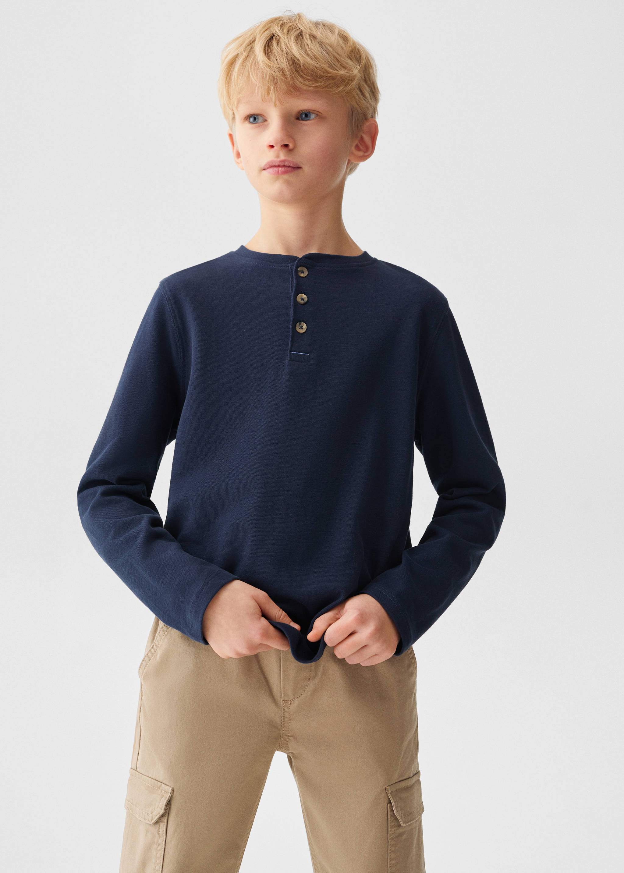Buttoned long sleeve t-shirt - Medium plane