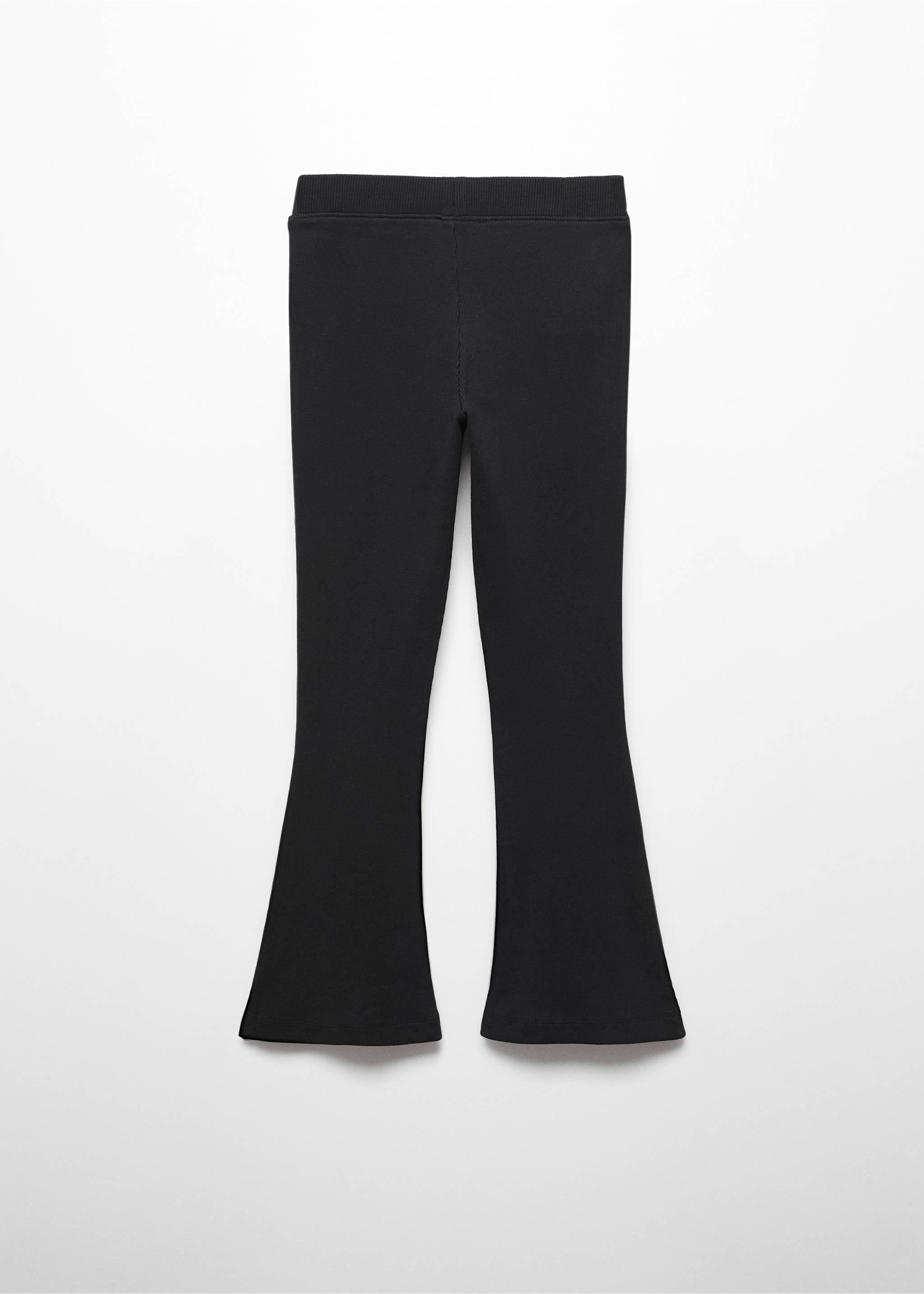 Flared knitted leggings - Reverse of the article, Black. Ref: 67030678-00.