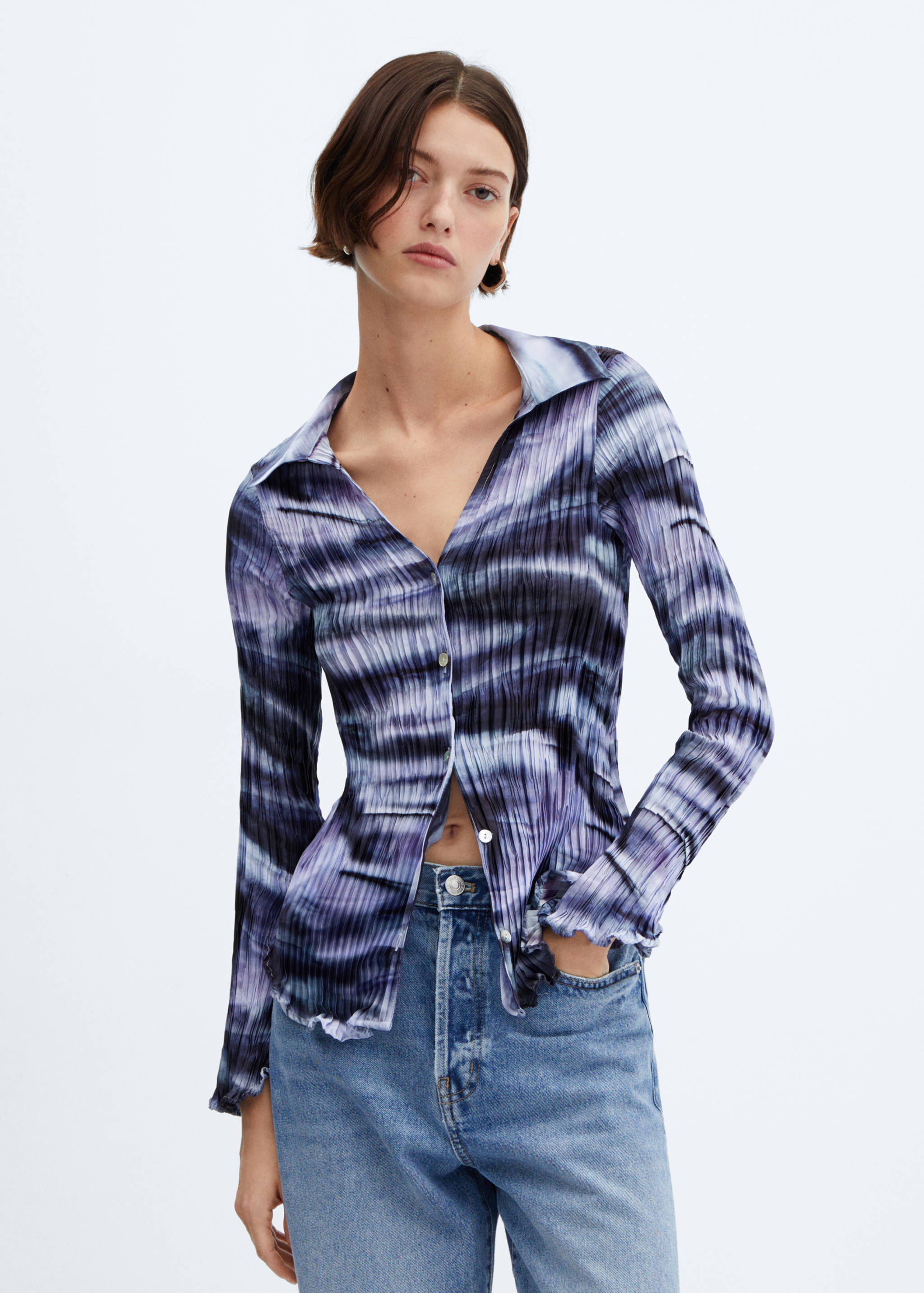 Tie-dye pleated shirt - Medium plane