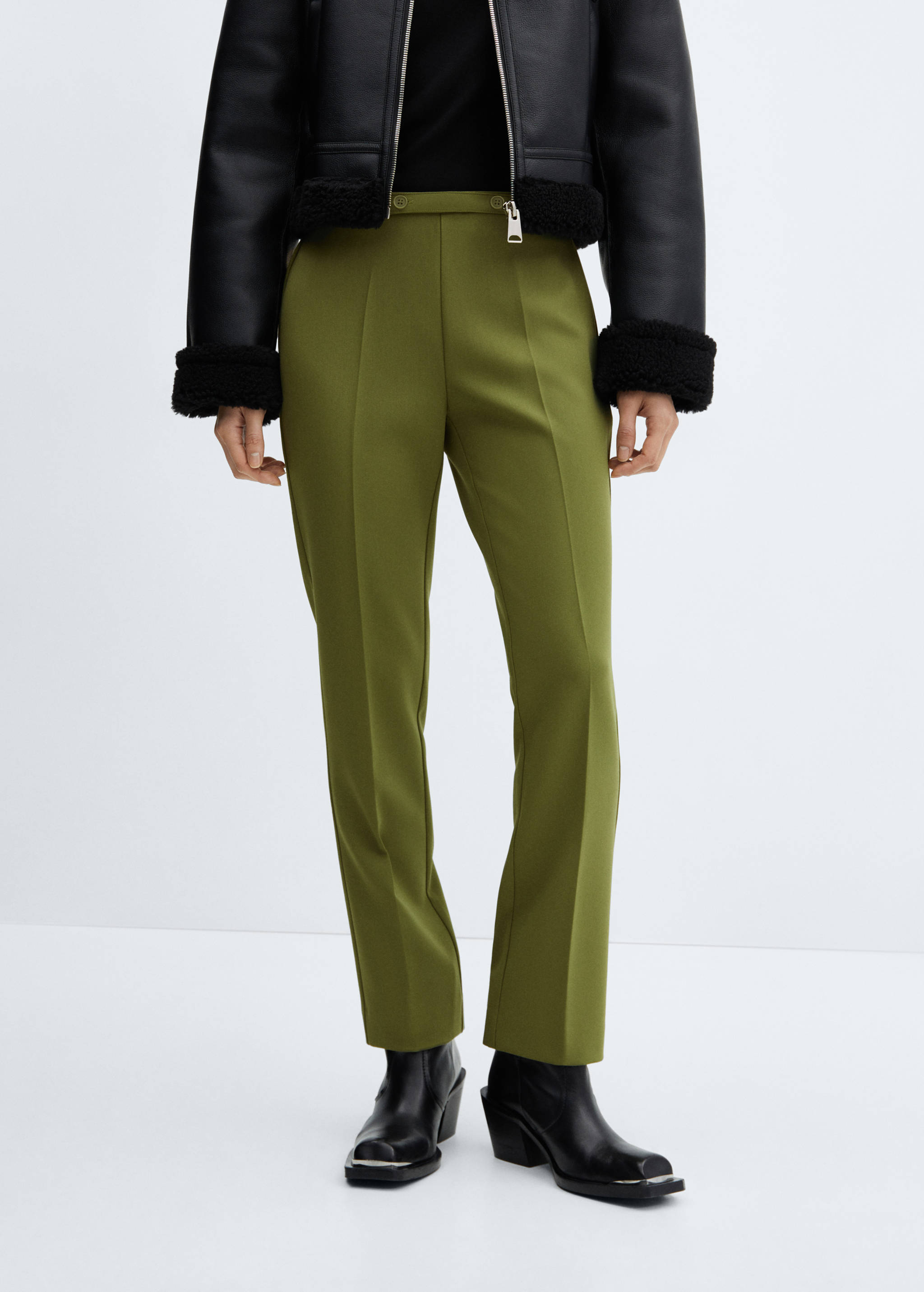 Belt straight-fit trousers - Medium plane