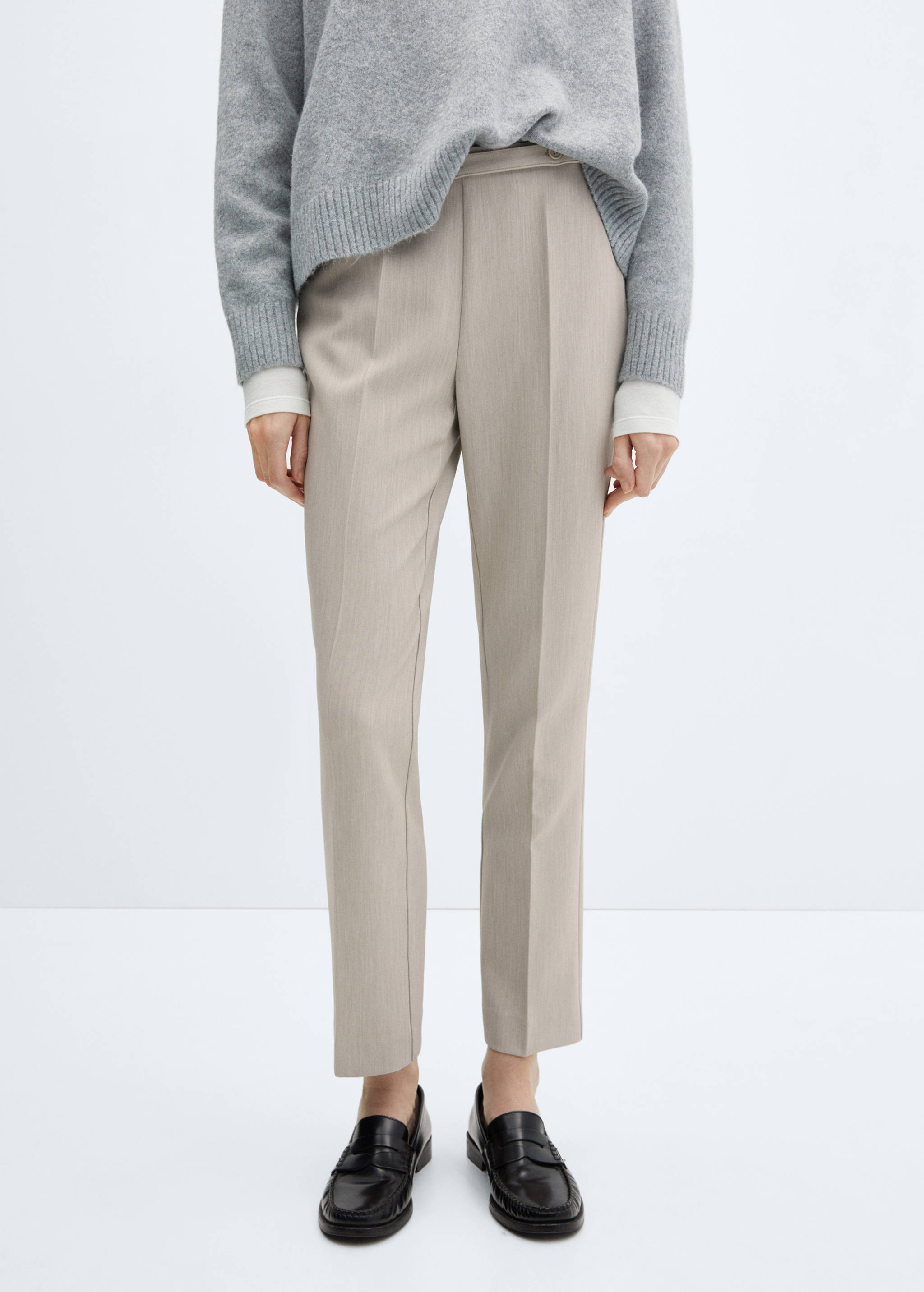 Belt straight-fit trousers - Medium plane