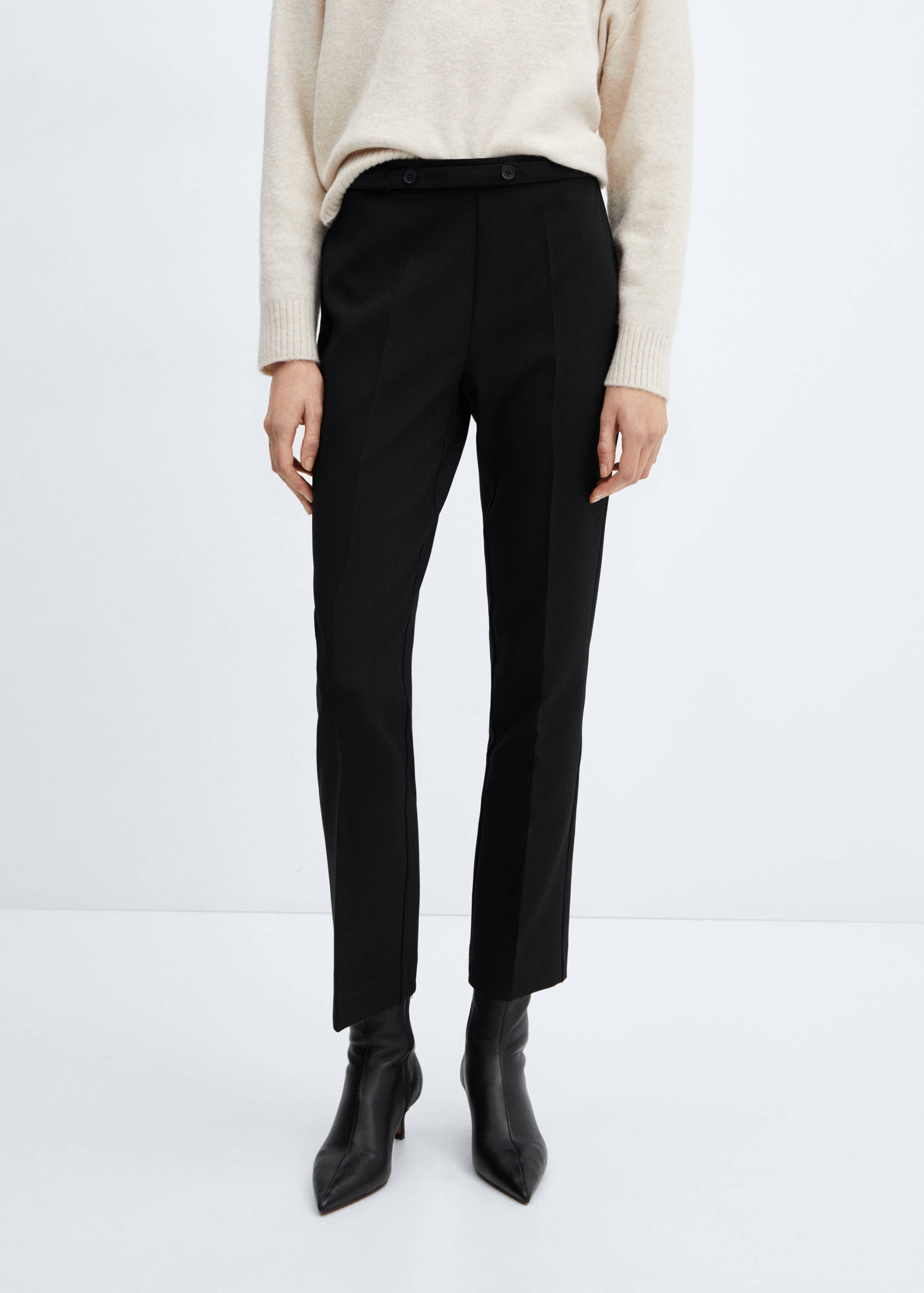Belt straight-fit trousers - Medium plane