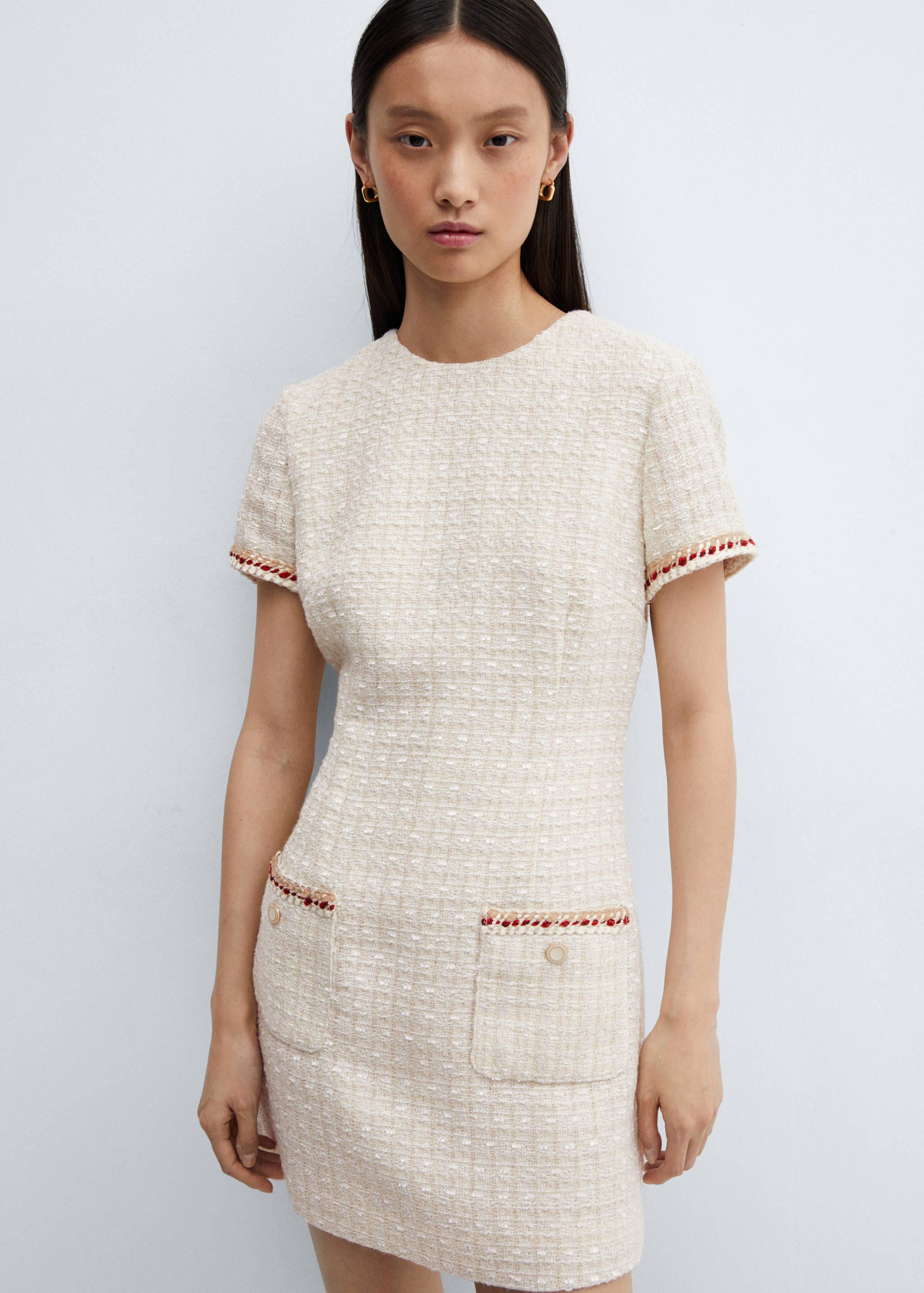 Robe tweed à poches - Plan moyen