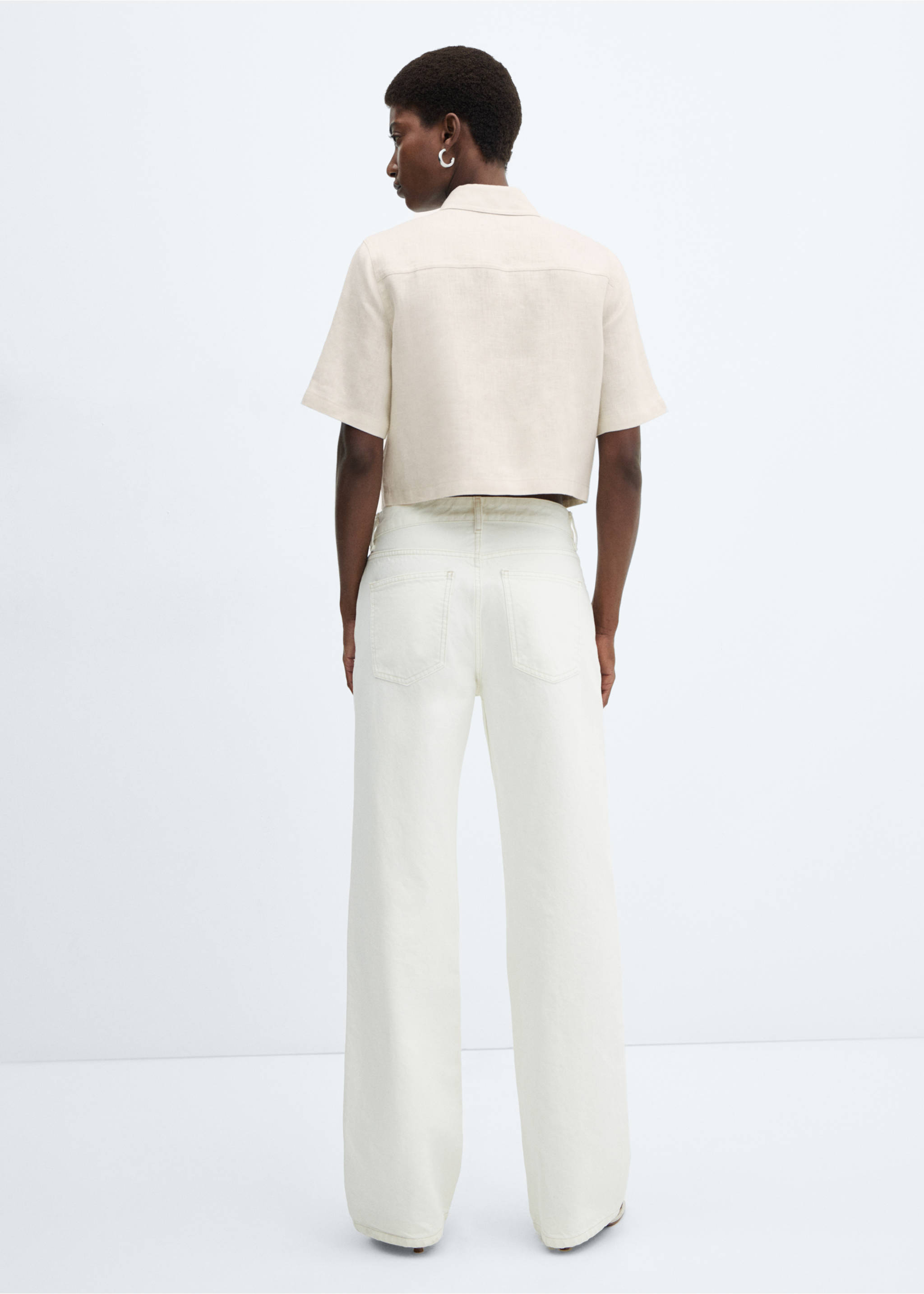 Chemise manches courtes lin - Verso de l’article, Beige. Ref: 67032534-00.