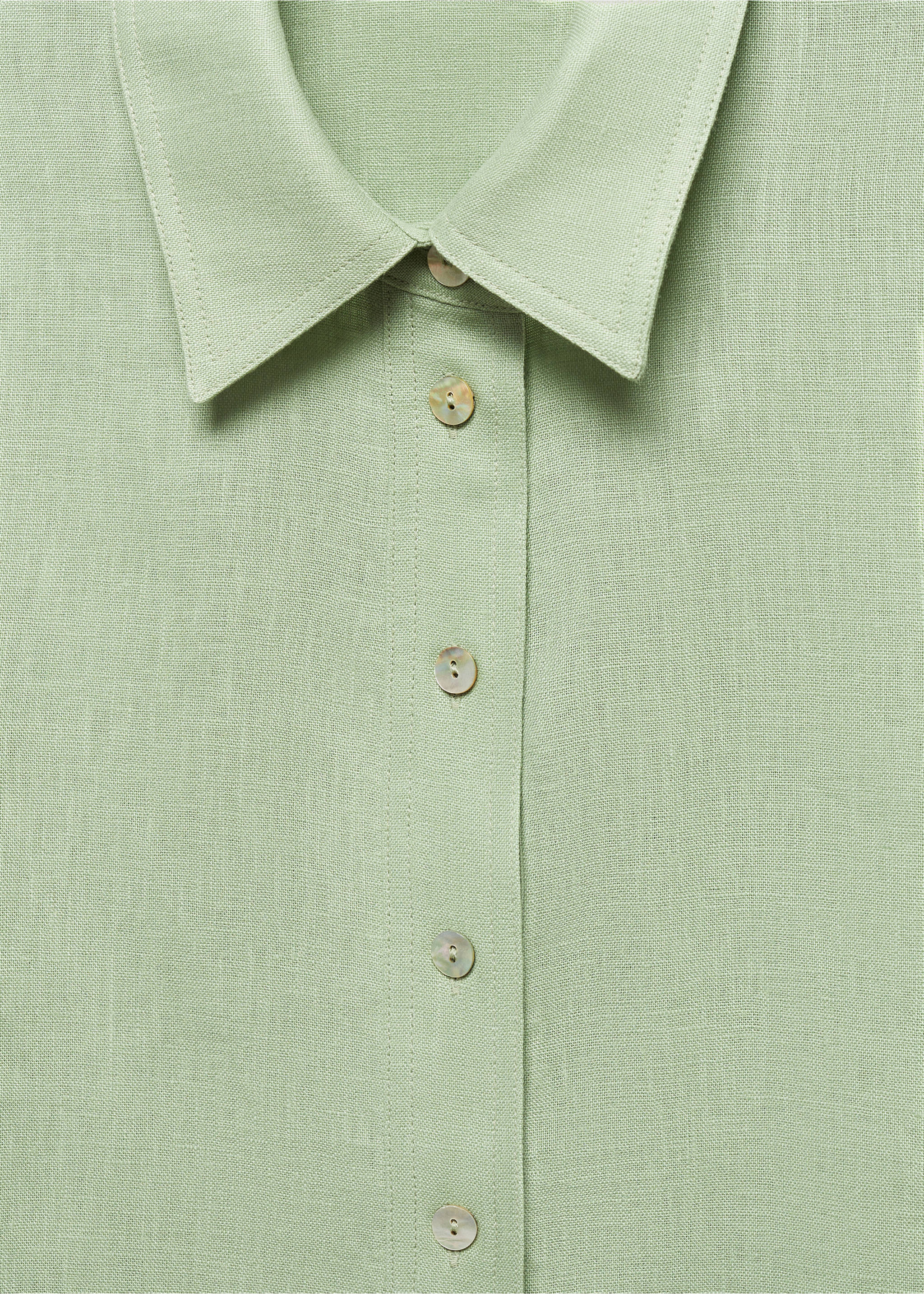 Chemise manches courtes lin - Détail de l'article 8, Vert pastel. Ref: 67032534-00.
