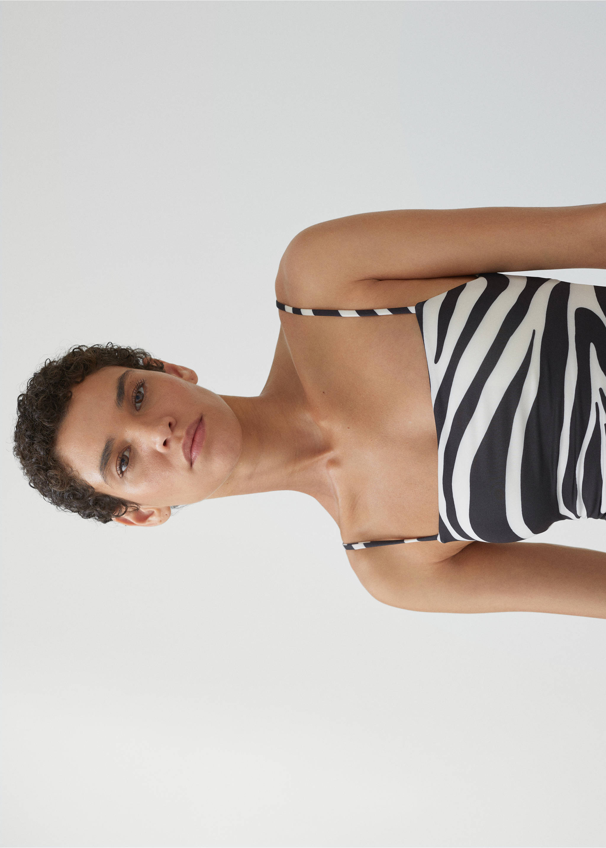 Animal print swimsuit - Details of the article 1, Black. Ref: 67034012-00.