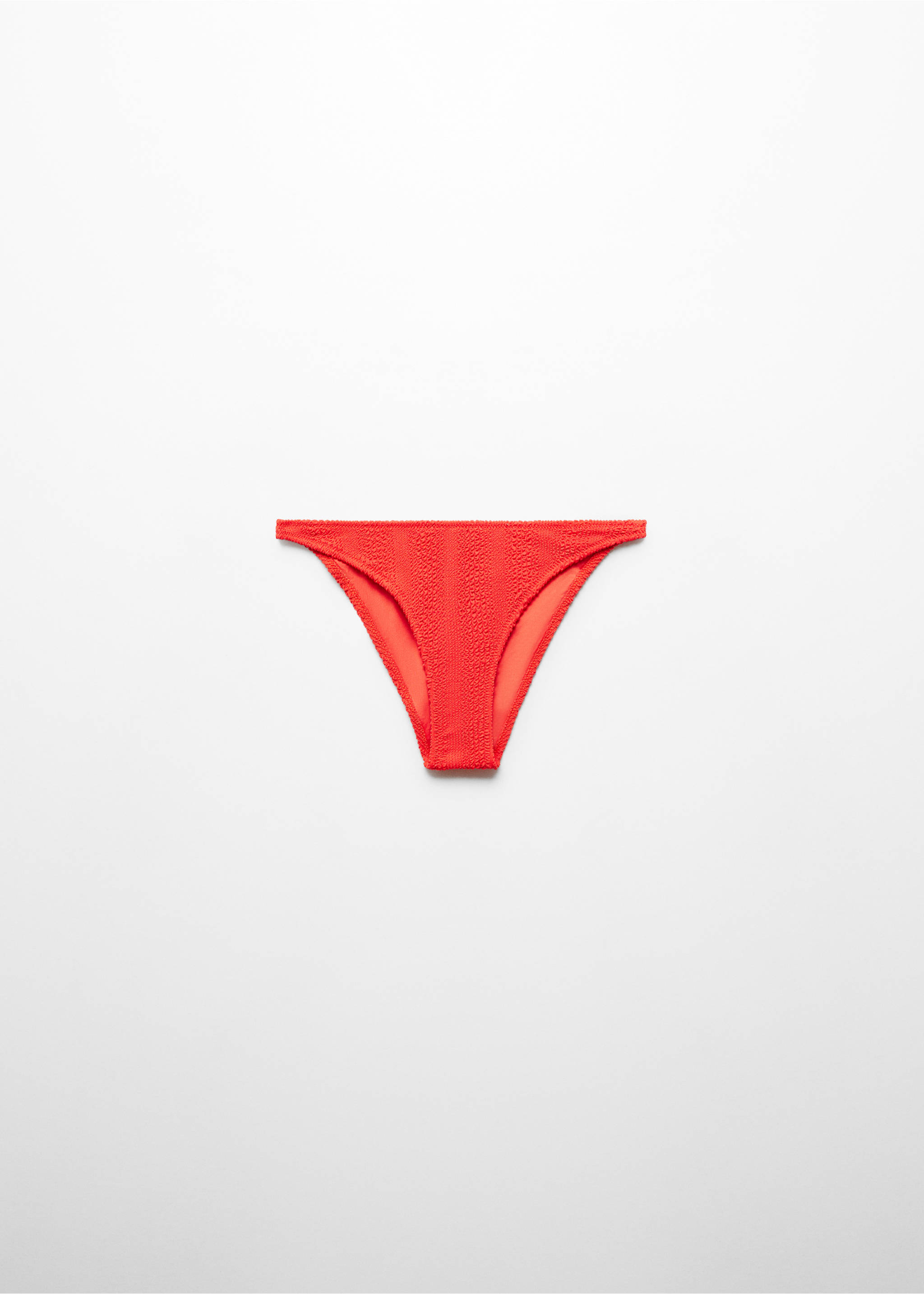 Classic textured bikini knickers - Article without model, Coral Red. Ref: 67034019-00.