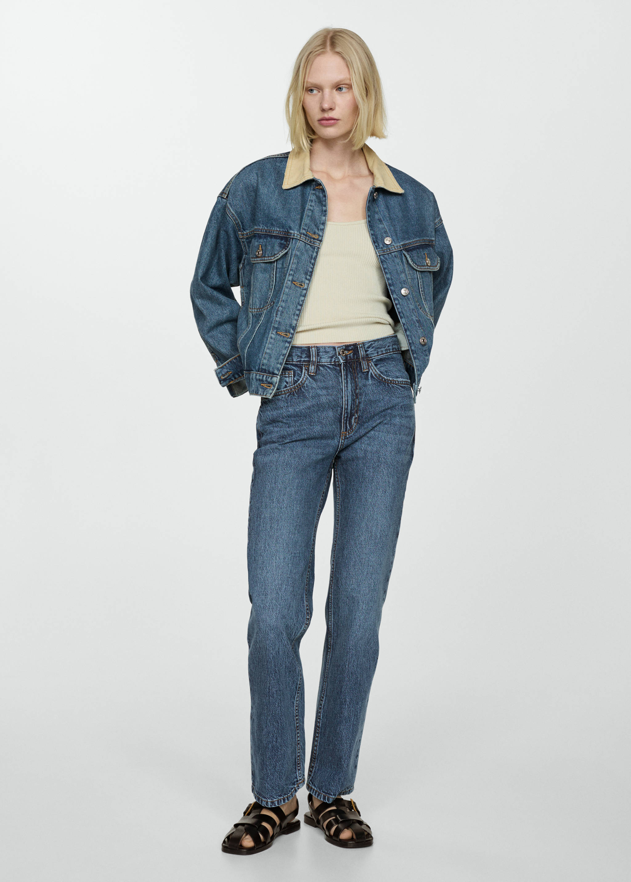 Mid-rise straight jeans - General plane
