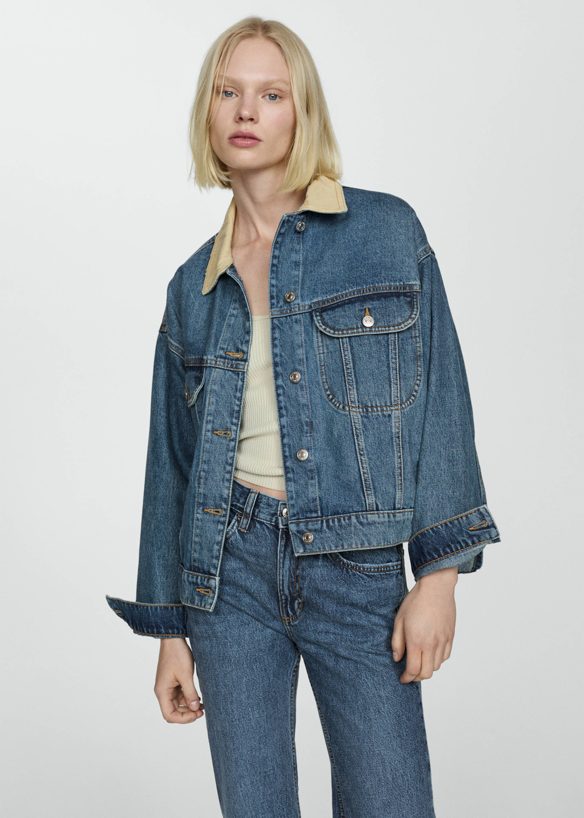 Mid-rise straight jeans - Details of the article 1