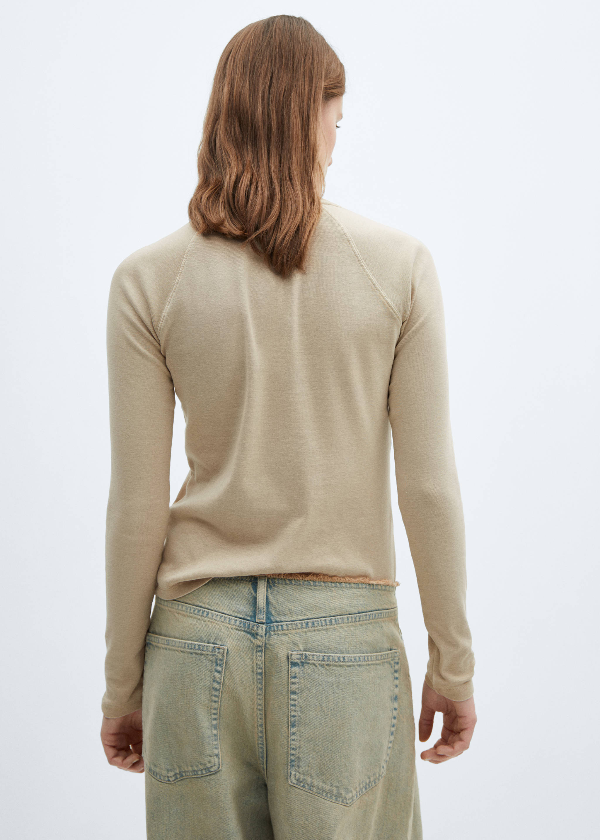 Camiseta lavada cuello redondo - Reverso del artículo