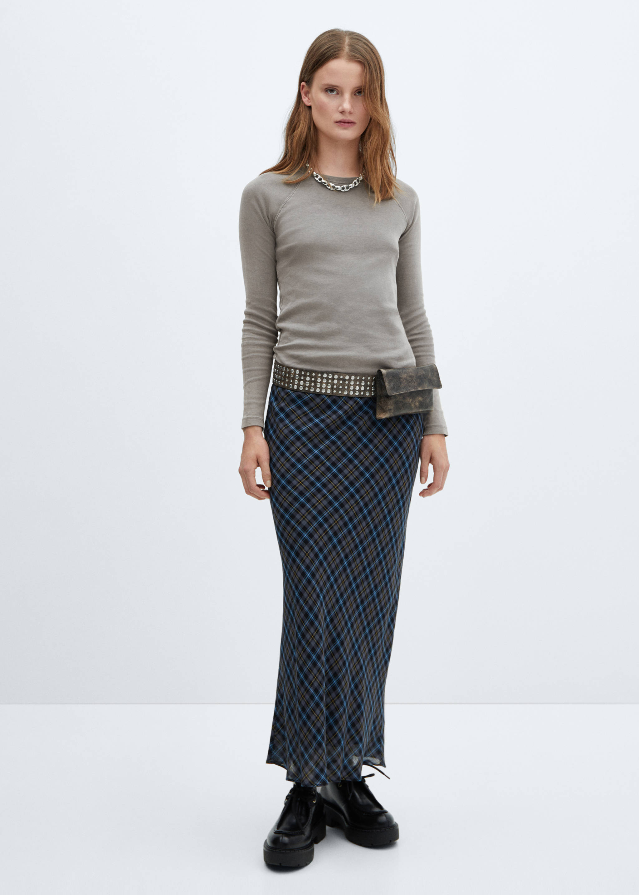 Camiseta lavada cuello redondo - Plano general