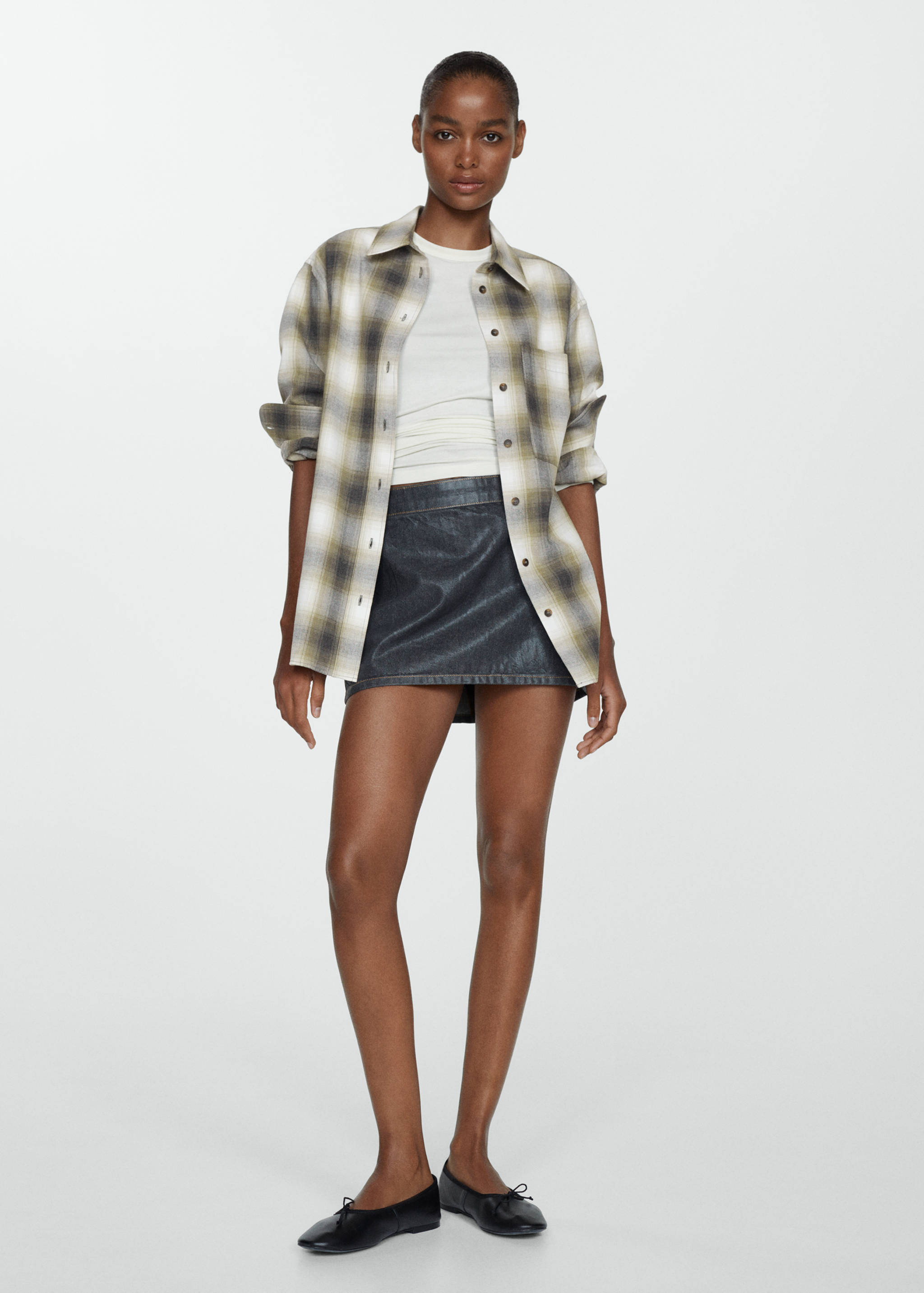 Camisa algodón cuadros - Plano general