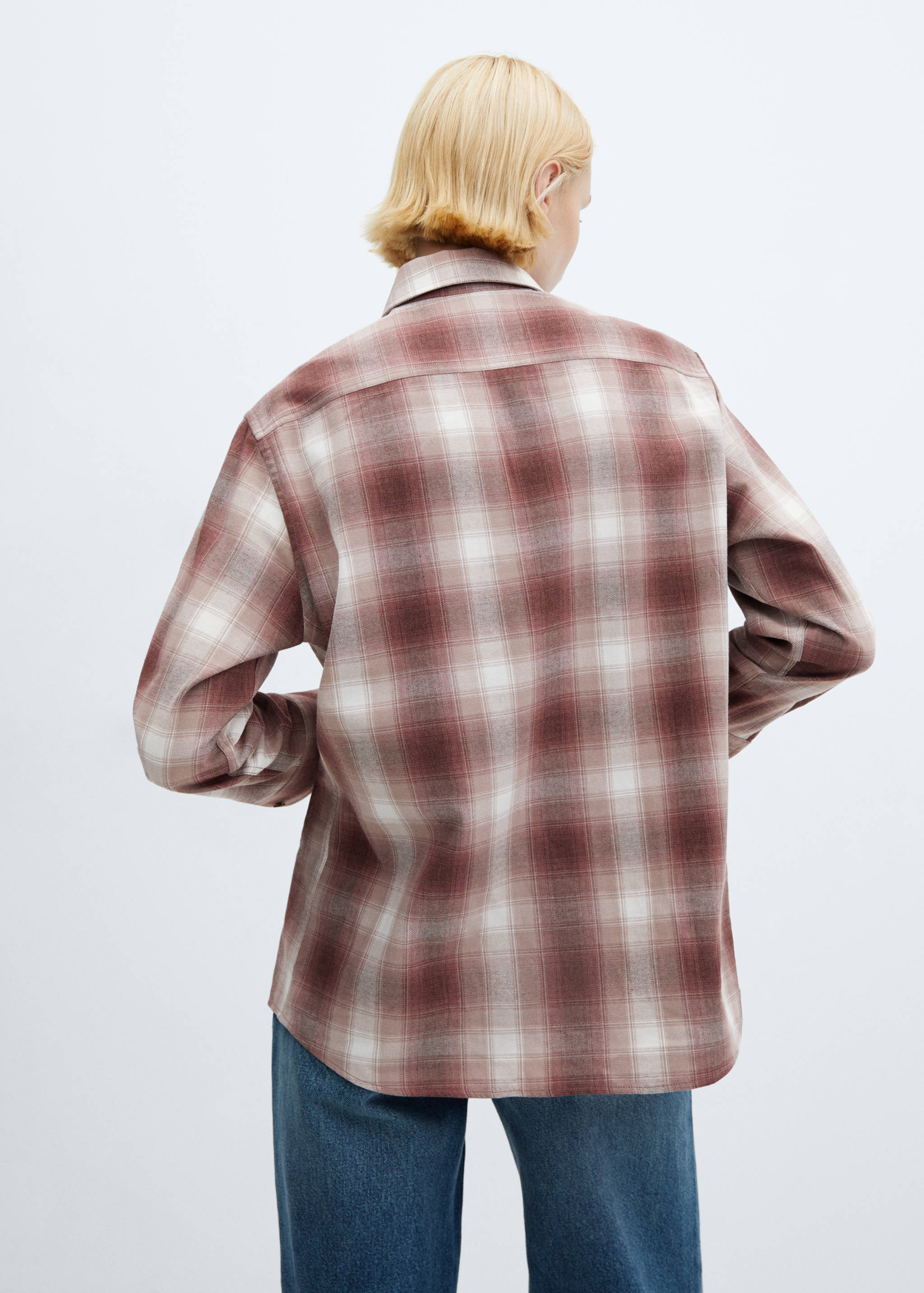 Хлопковая рубашка в клетку - Обратная сторона изделия