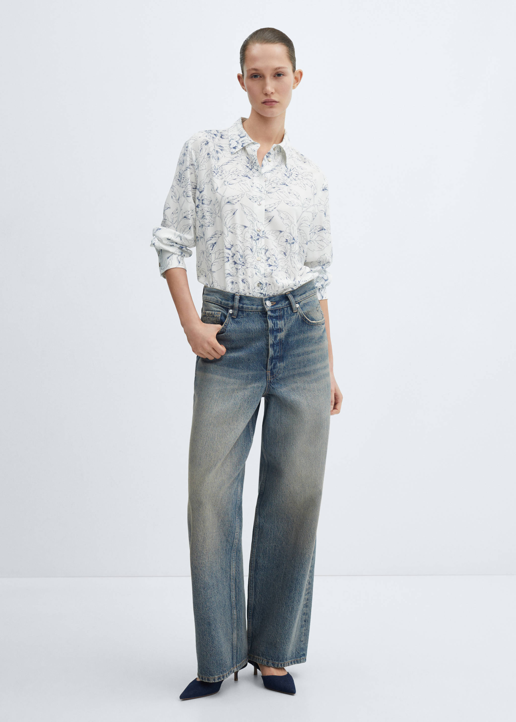 Πουκάμισο εμπριμέ κουμπιά - Γενικό πλάνο