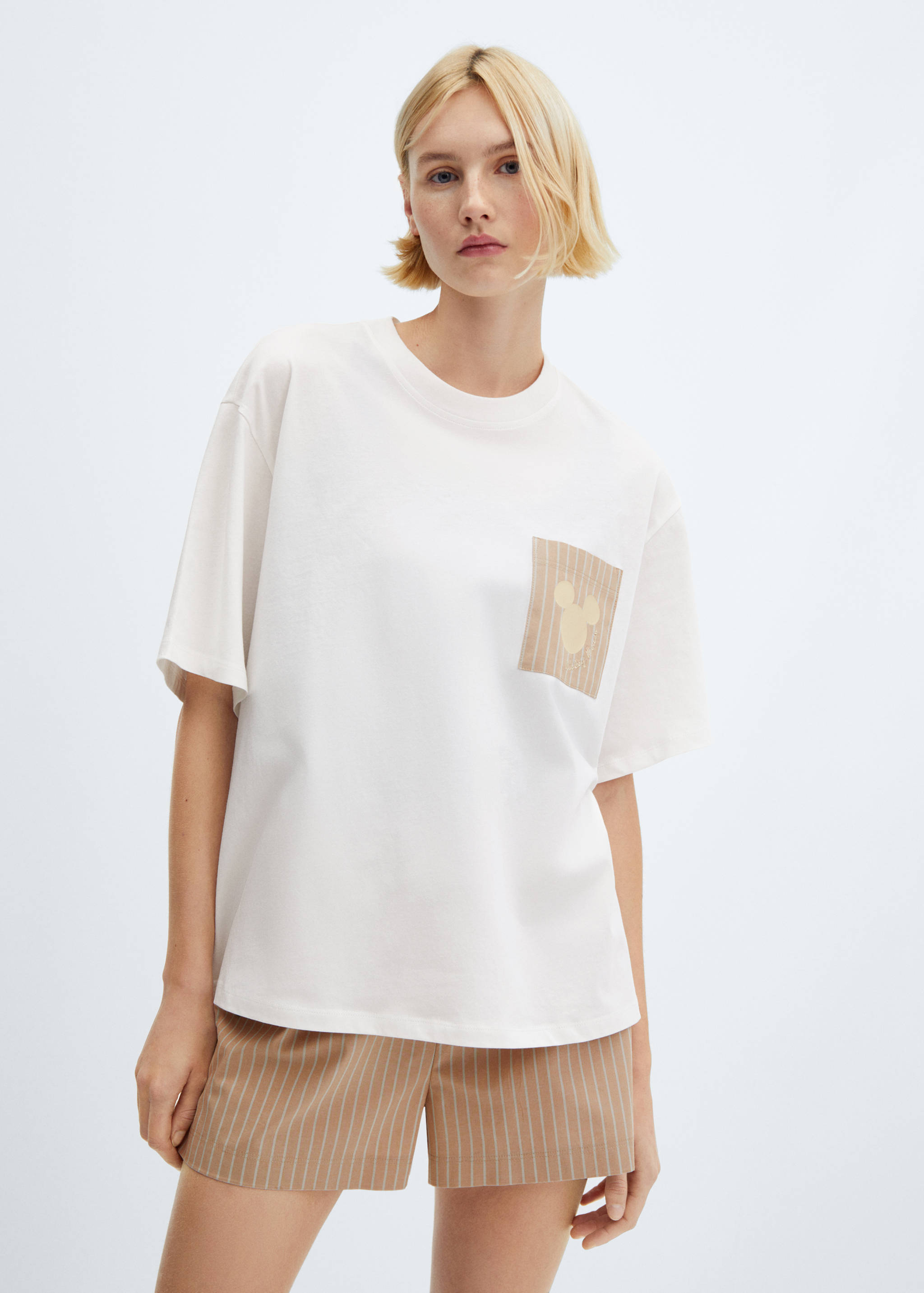 Pijama dues peces ratlles Mickey Mouse - Pla mig