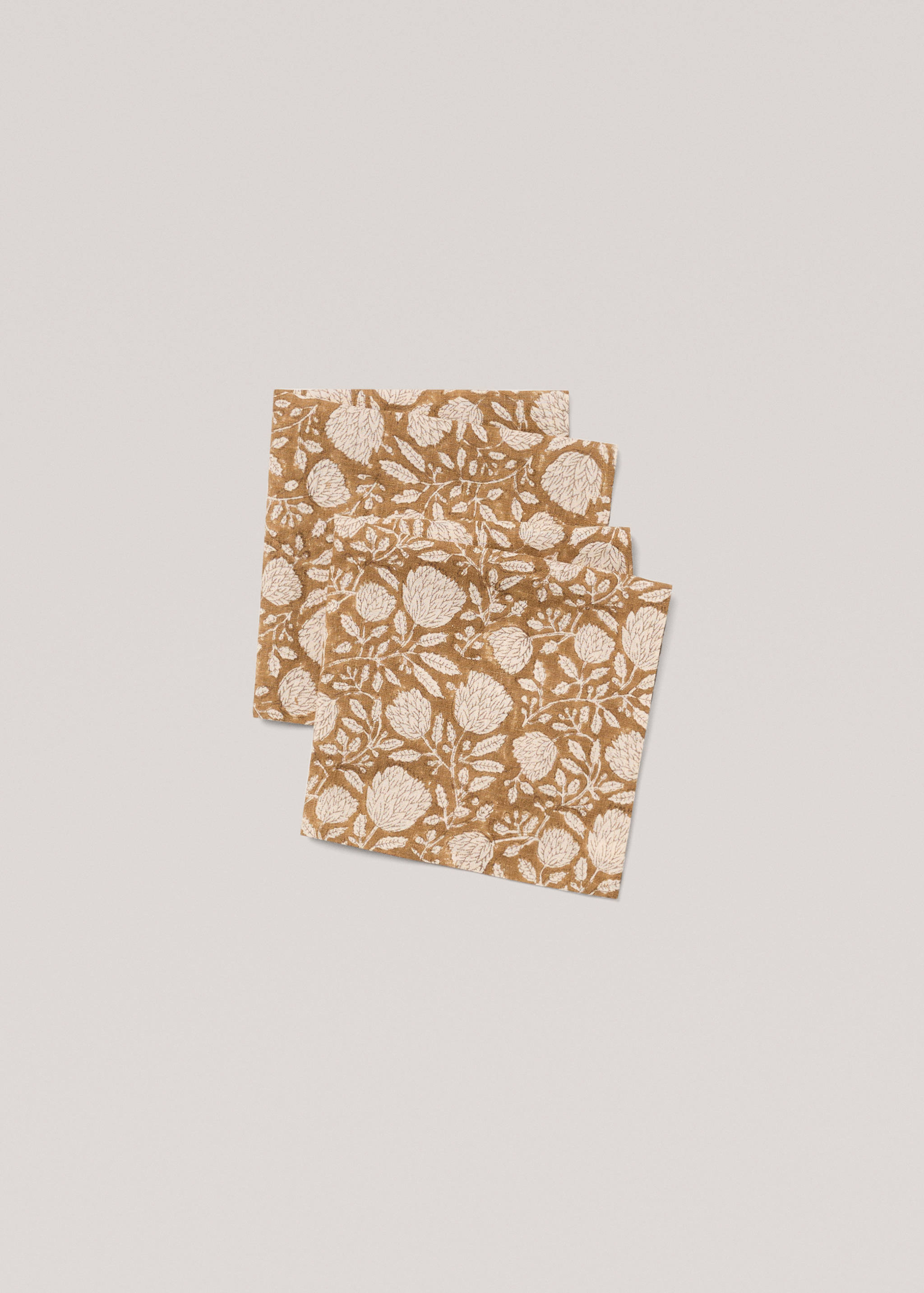 Guardanapo de 100% linho com estampado floral - Pormenor do artigo 1