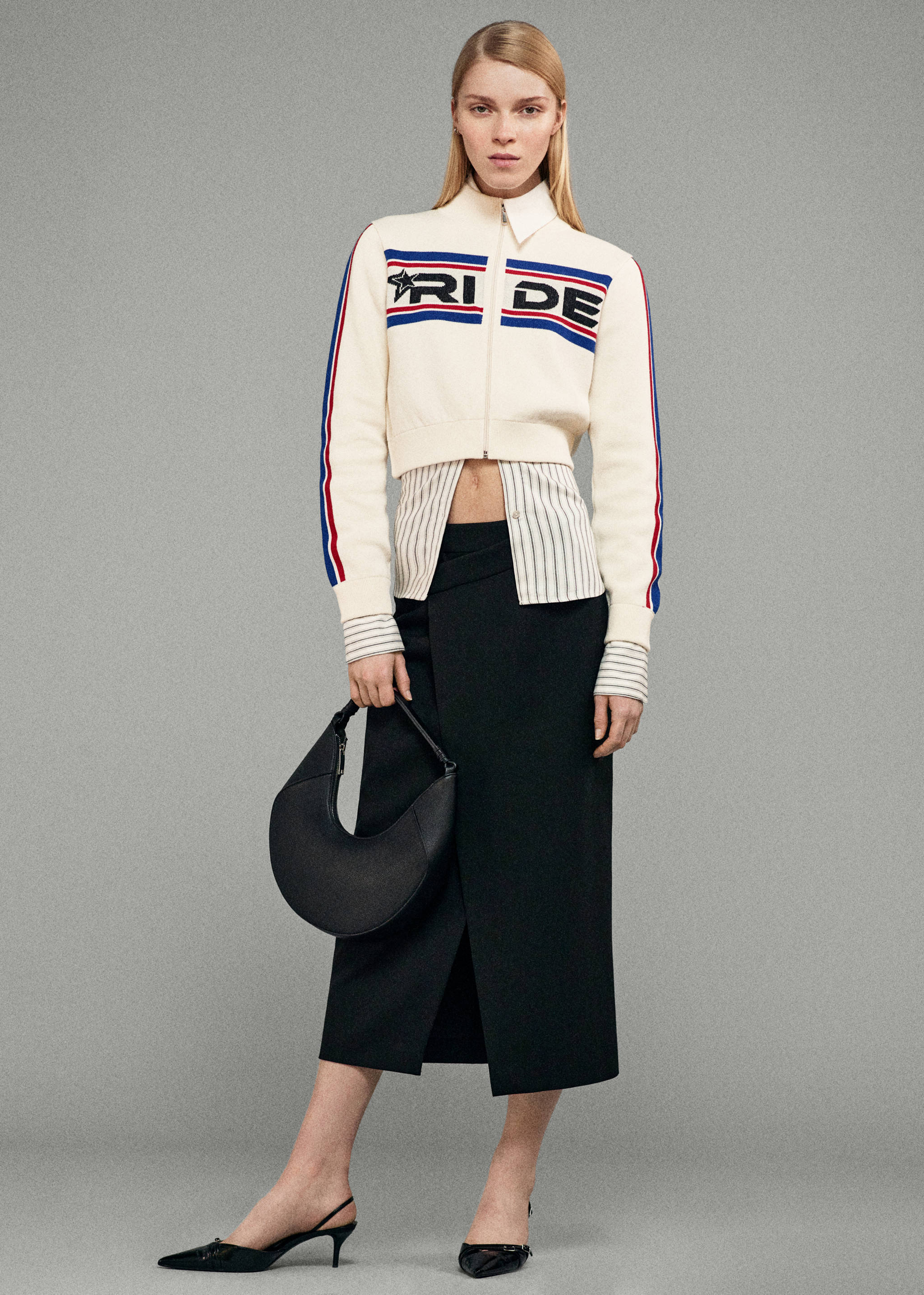 Cardigan cropped com fecho de correr - Pormenor do artigo 7