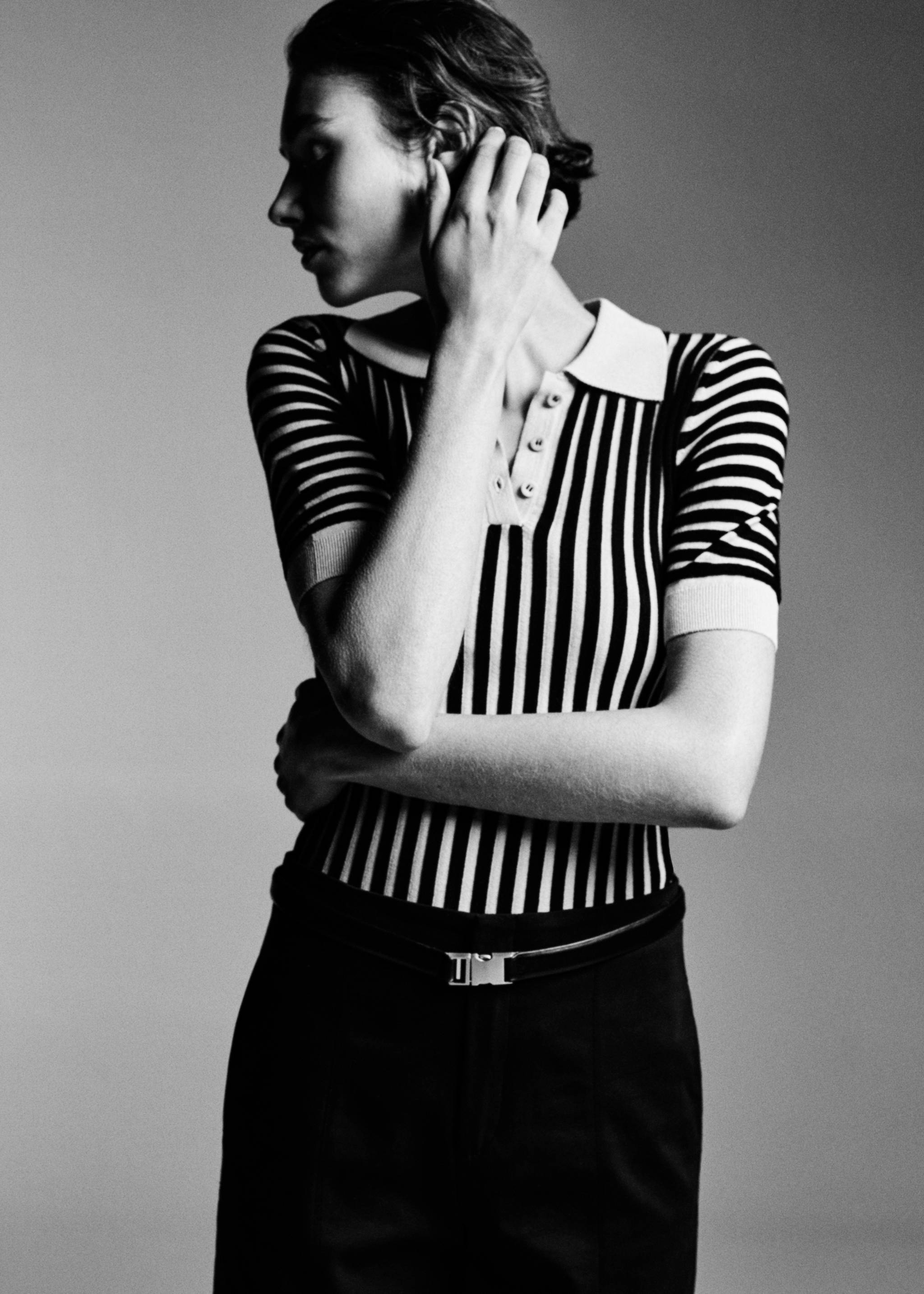 Striped polo-neck sweater - Details of the article 6
