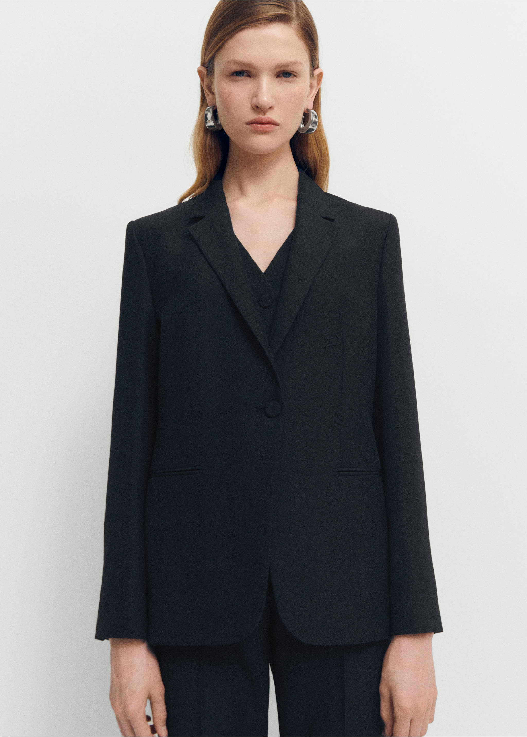 Wool suit jacket - Medium plane, Black. Ref: 67034074-00.