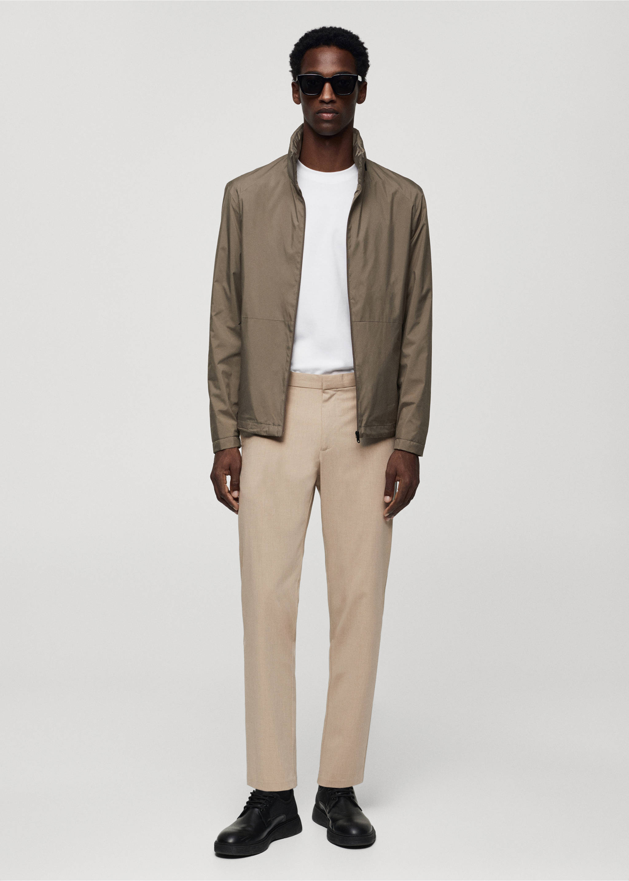 Pantalón slim fit stretch - Plano general, Beige. Ref: 67034440-00.