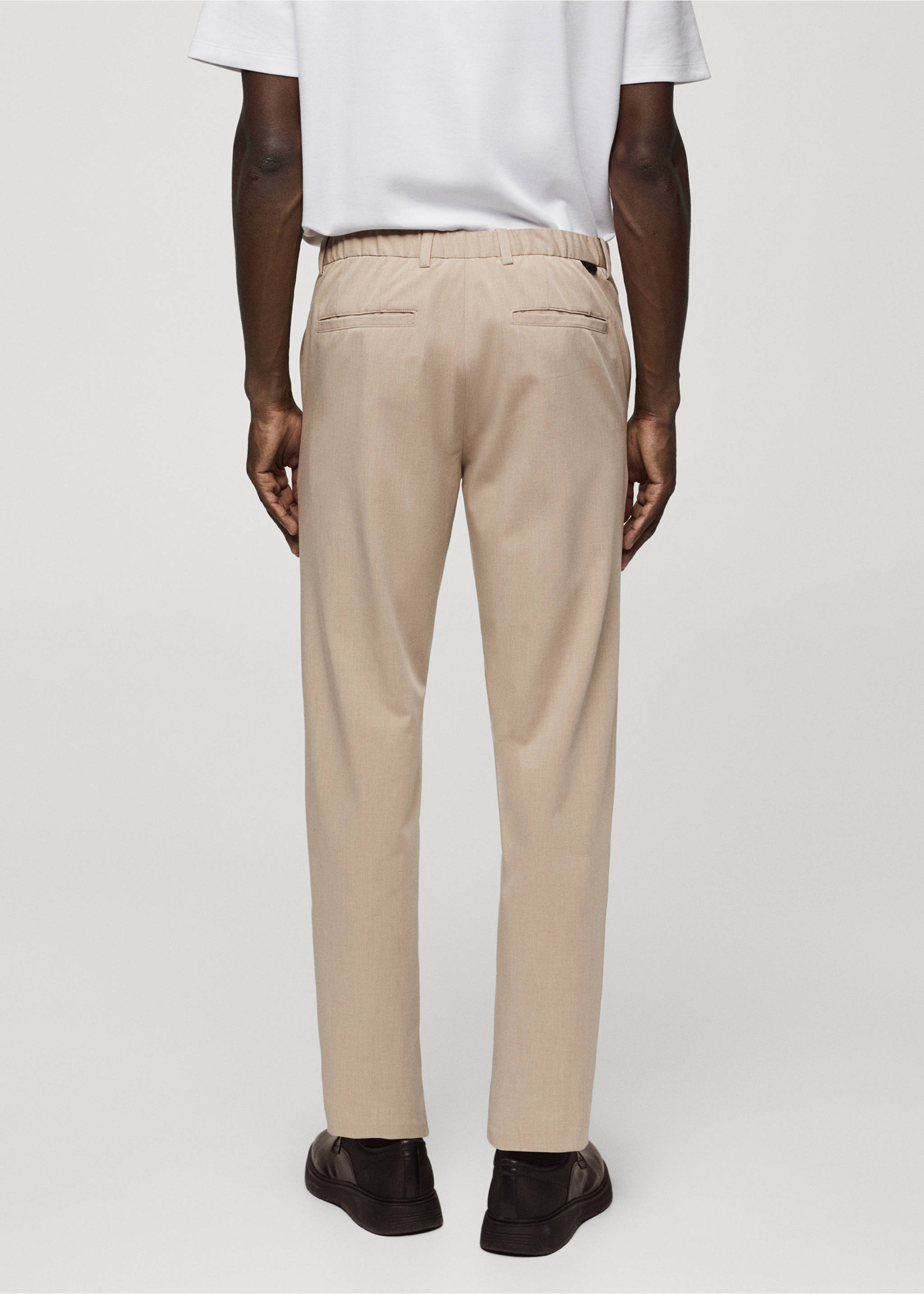 Pantalón slim fit stretch - Reverso del artículo, Beige. Ref: 67034440-00.