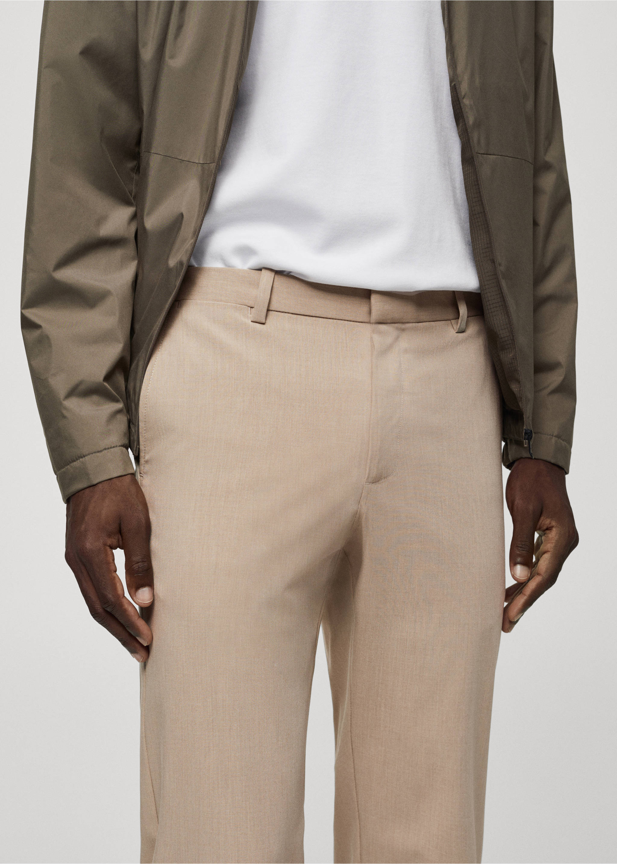 Pantalón slim fit stretch - Detalle del artículo 1, Beige. Ref: 67034440-00.