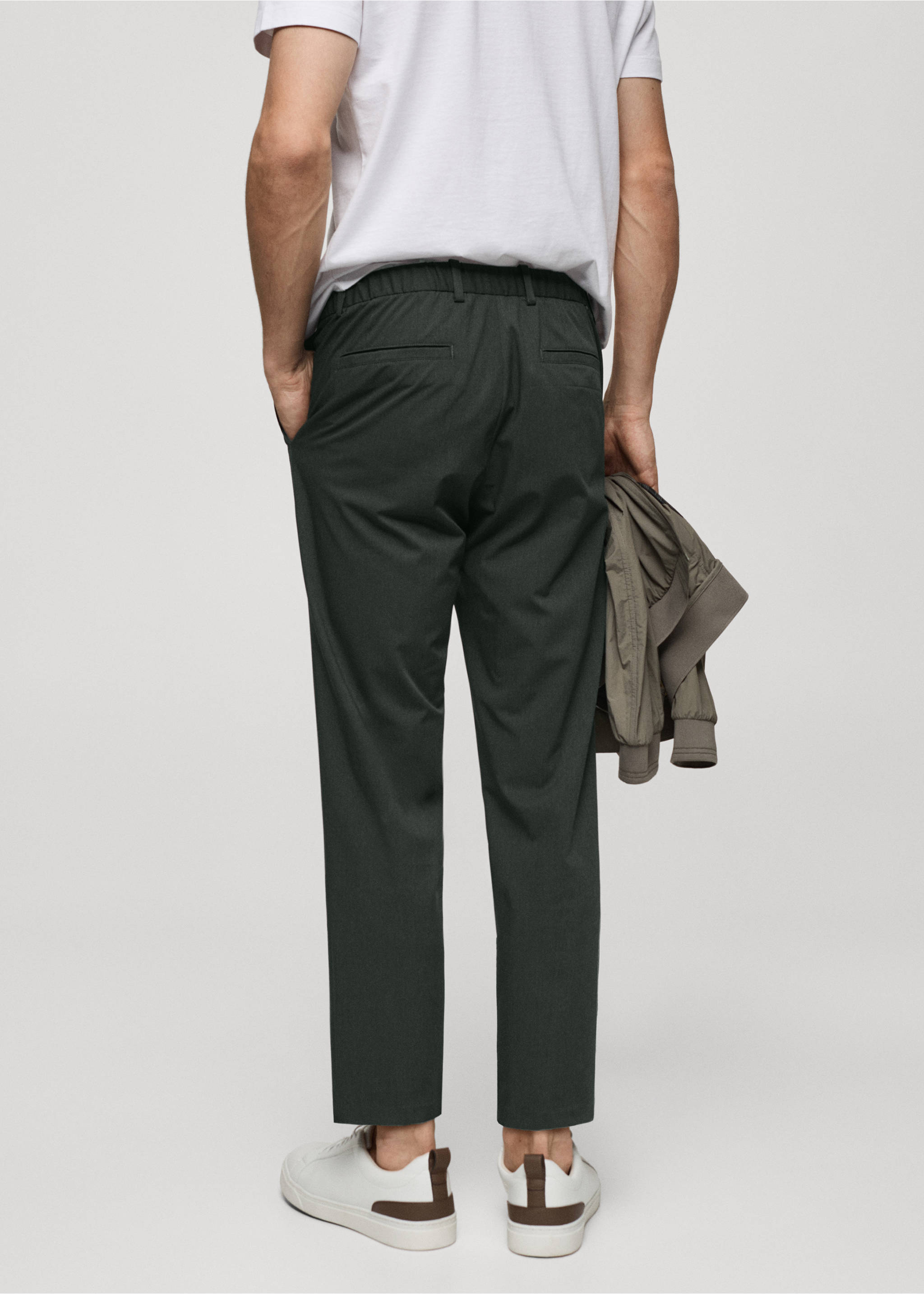 Pantalón slim fit stretch - Reverso del artículo, Verde oscuro. Ref: 67034440-00.