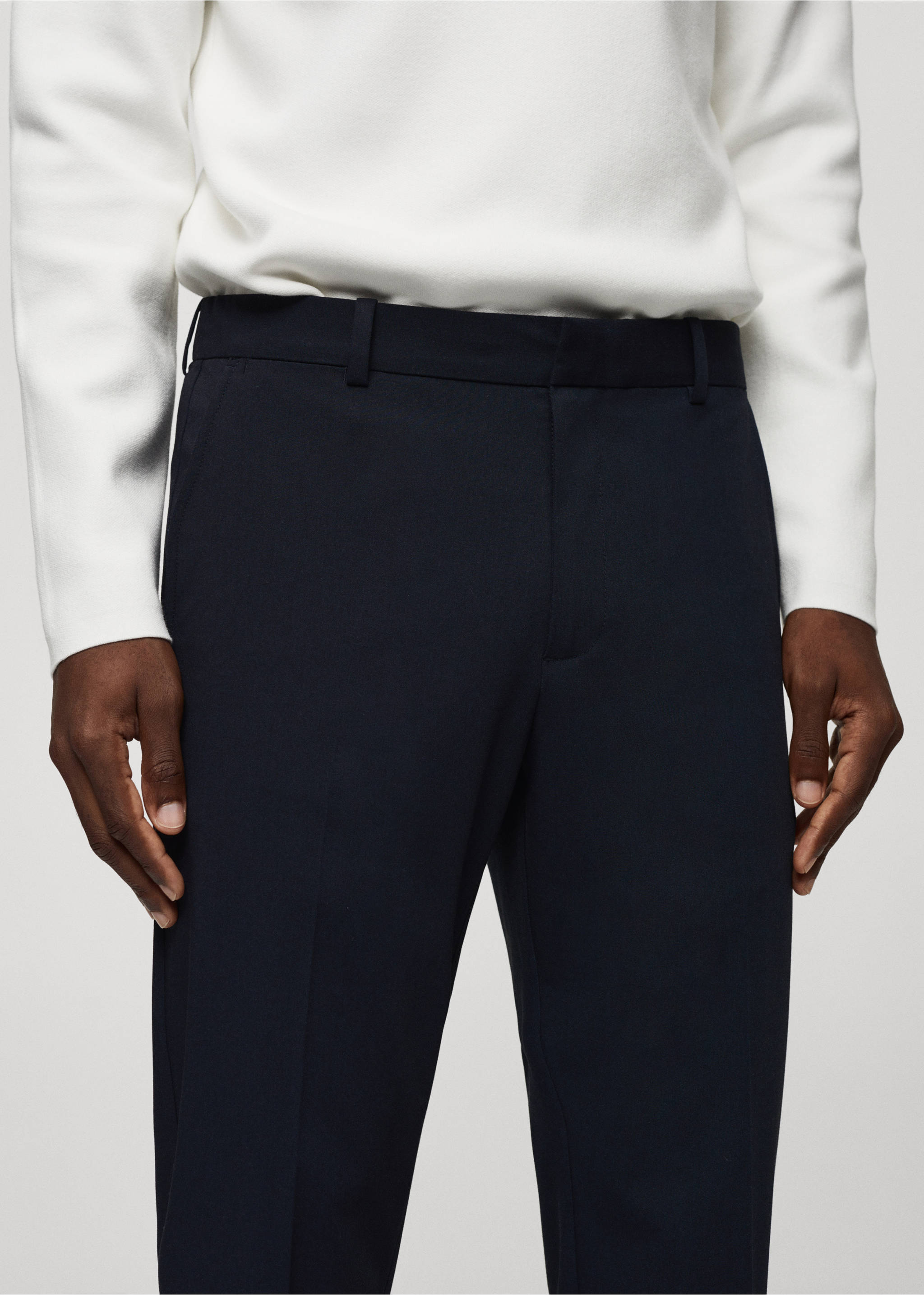 Pantalón slim fit stretch - Detalle del artículo 1, Azul marino oscuro. Ref: 67034440-00.