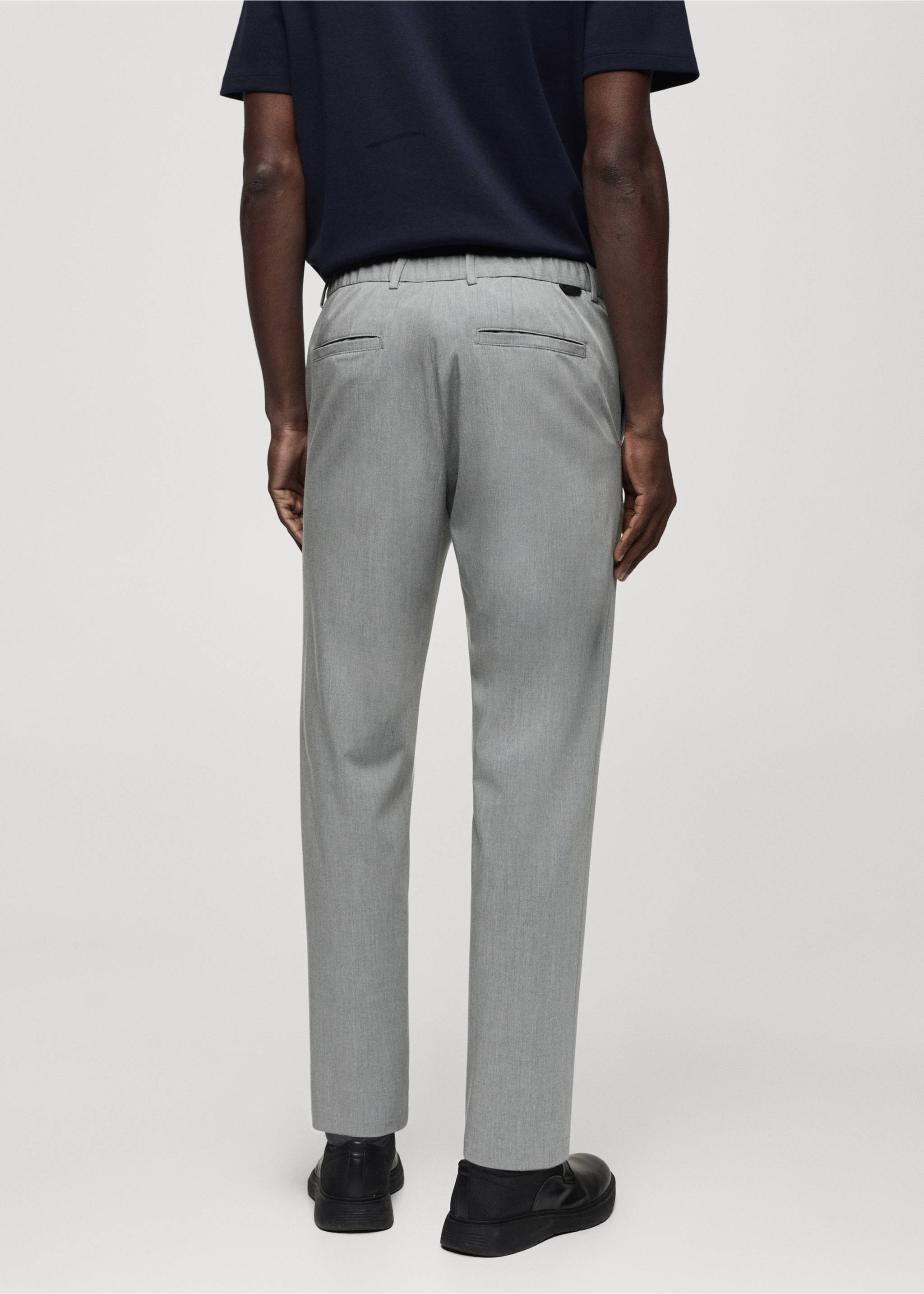 Slim fit stretch trousers - Reverse of the article, Grey. Ref: 67034440-00.