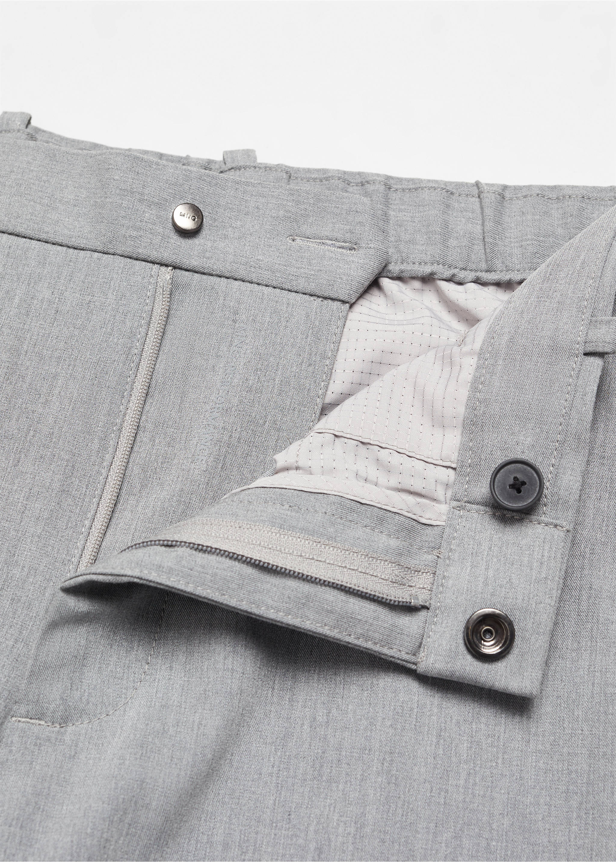 Slim fit stretch trousers - Details of the article 8, Grey. Ref: 67034440-00.
