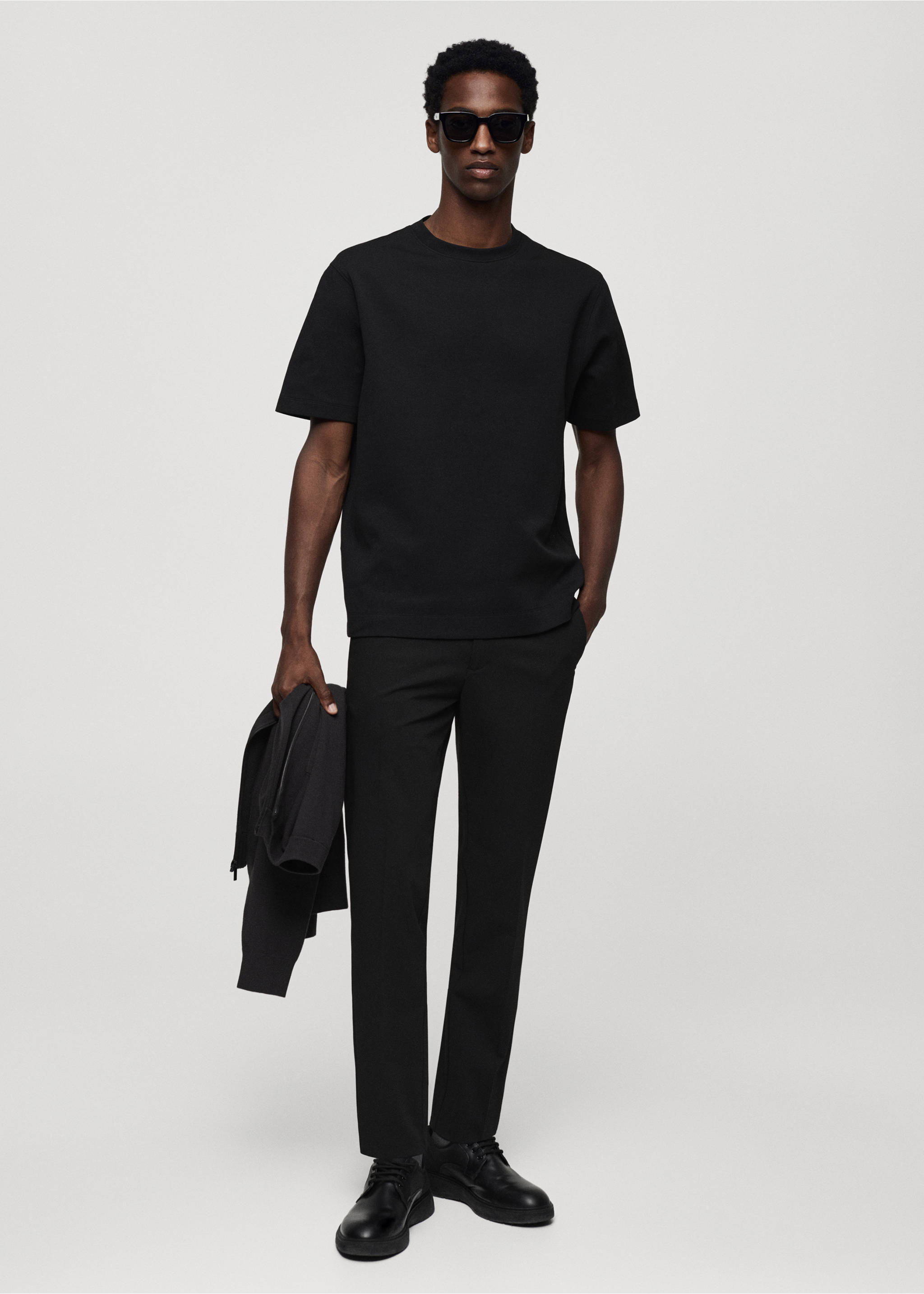 Pantalón slim fit stretch - Plano general, Negro. Ref: 67034440-00.
