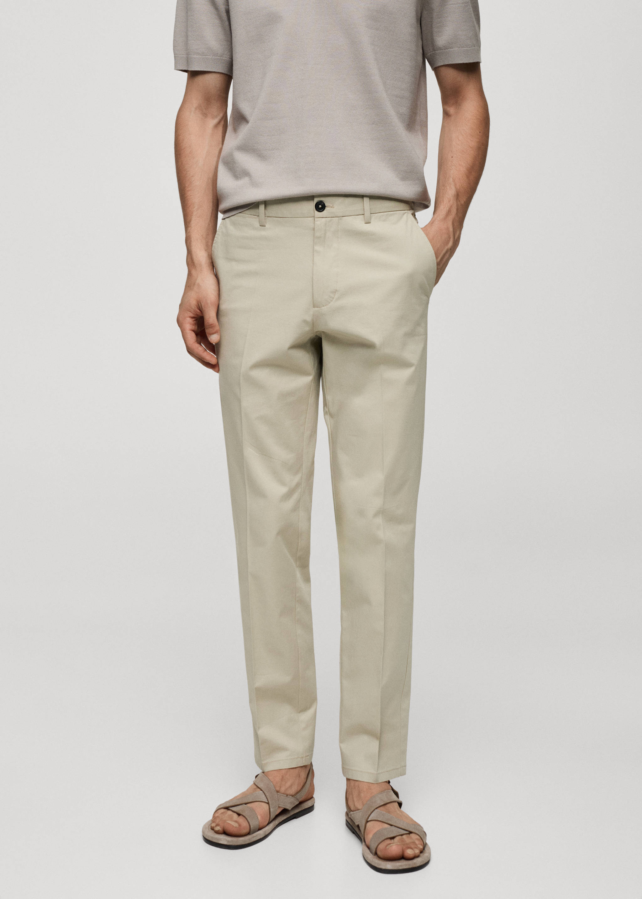 Regular-fit cotton pants - Medium plane