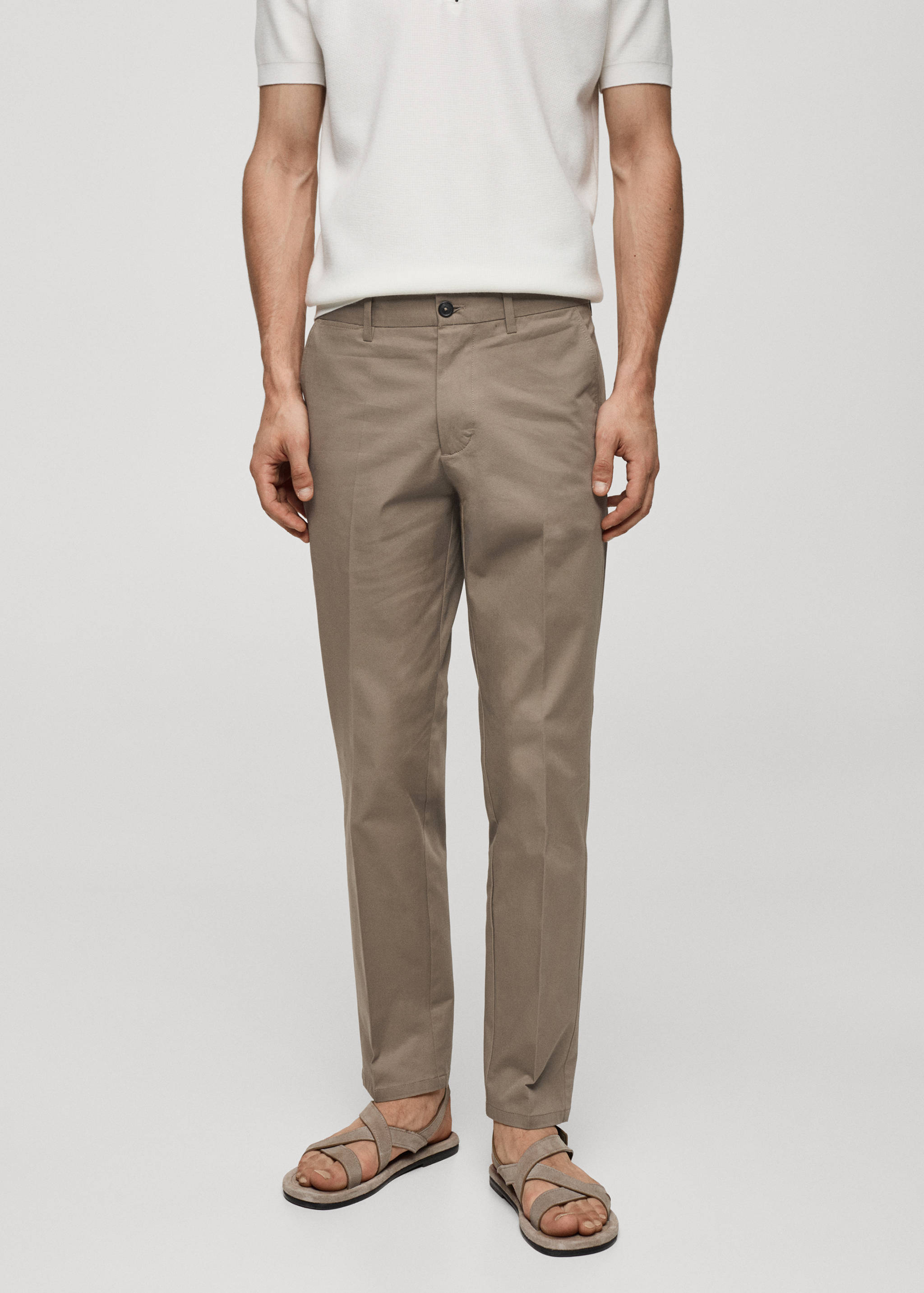 Regular-fit cotton pants - Medium plane