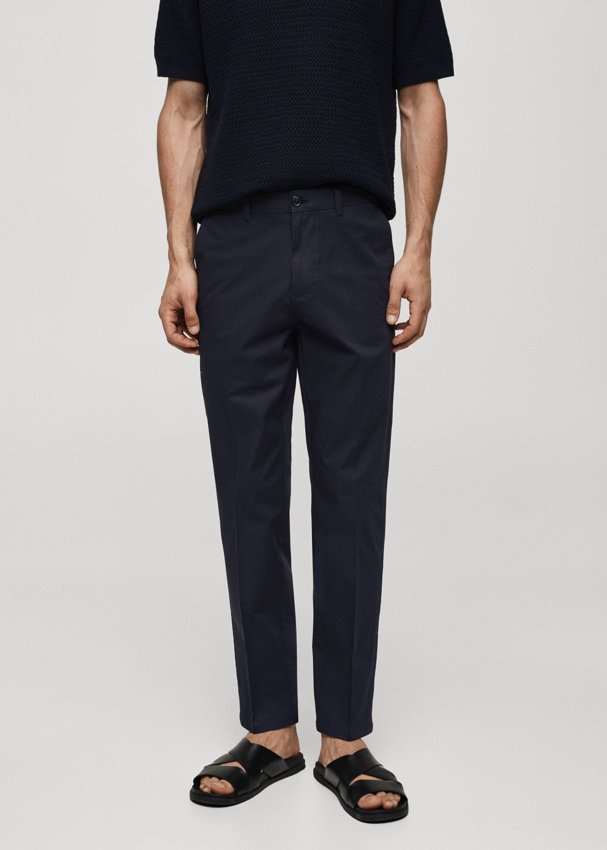 Regular-fit cotton pants - Medium plane