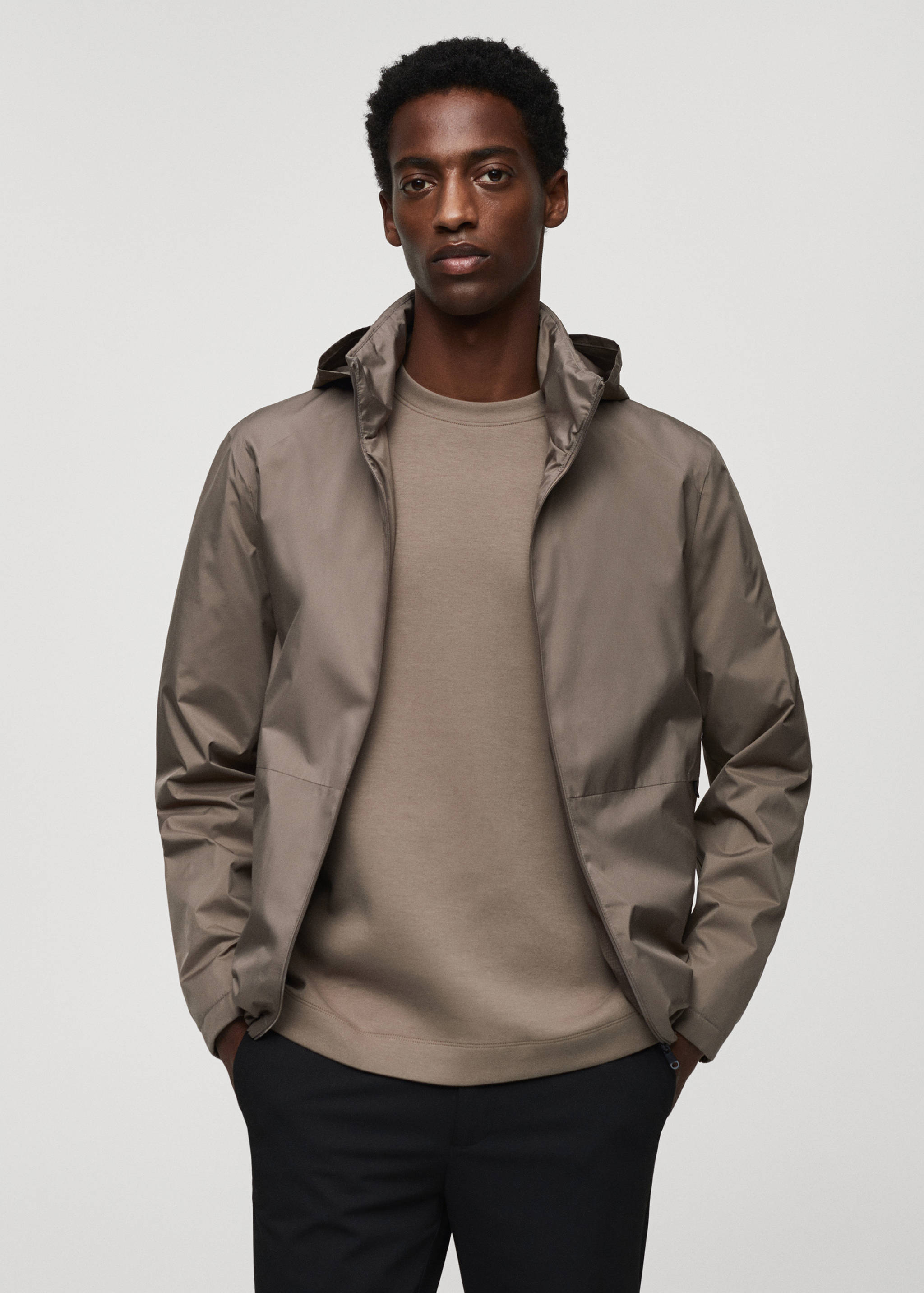 Water-repellent jacket with zip - Medium plane