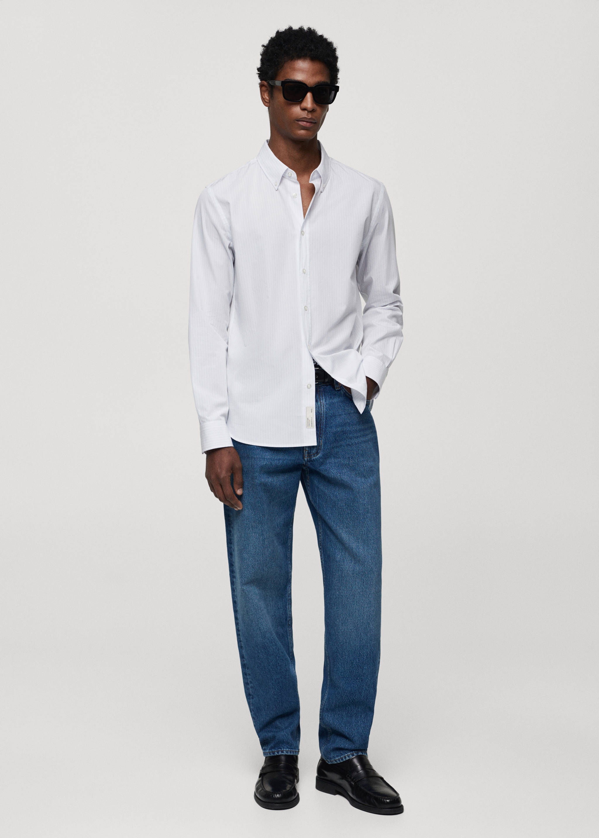 Camisa regular fit algodón rayas - Plano general