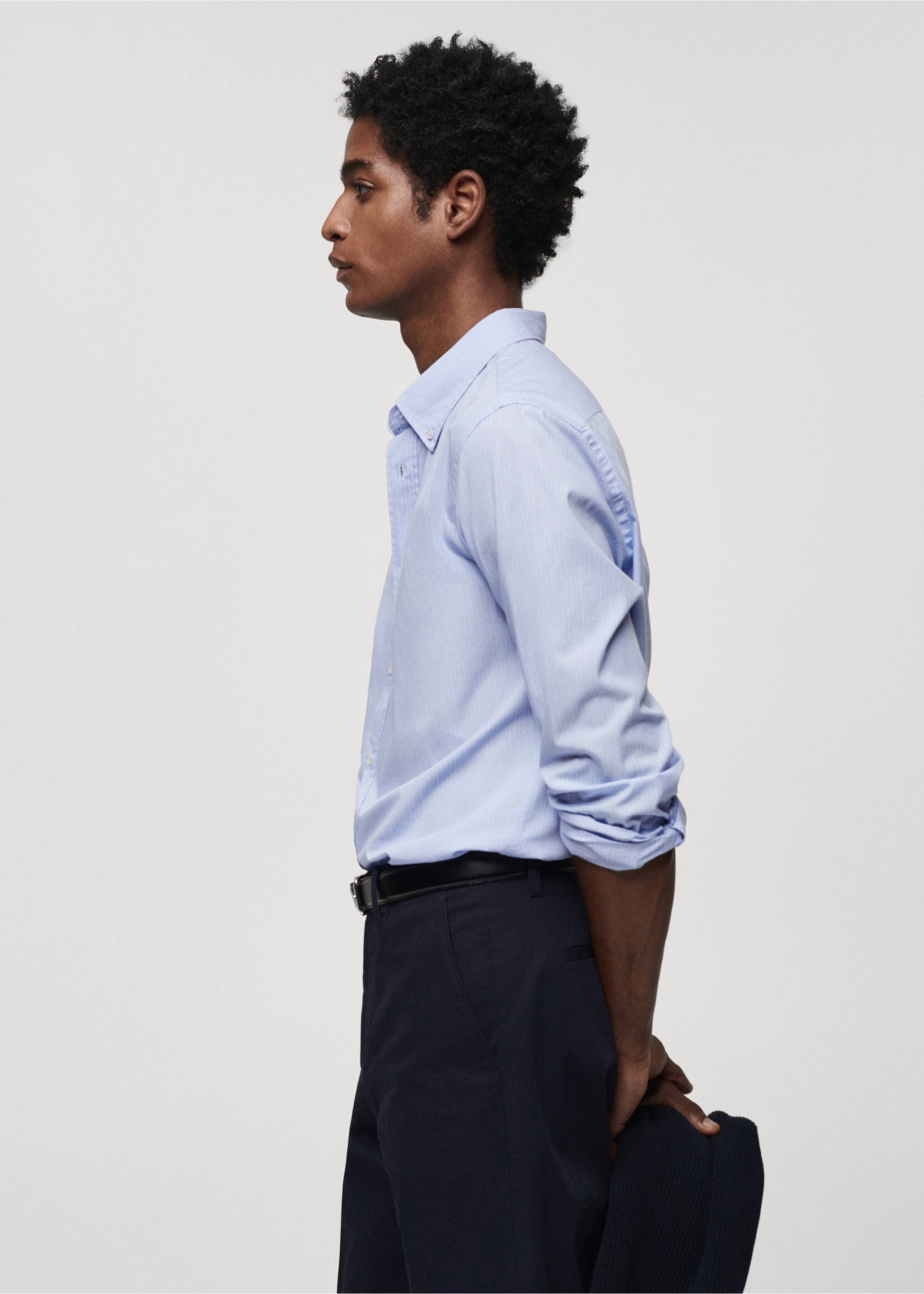 Chemise regular-fit coton rayures - Détail de l'article 2, Bleu ciel. Ref: 67034448-00.