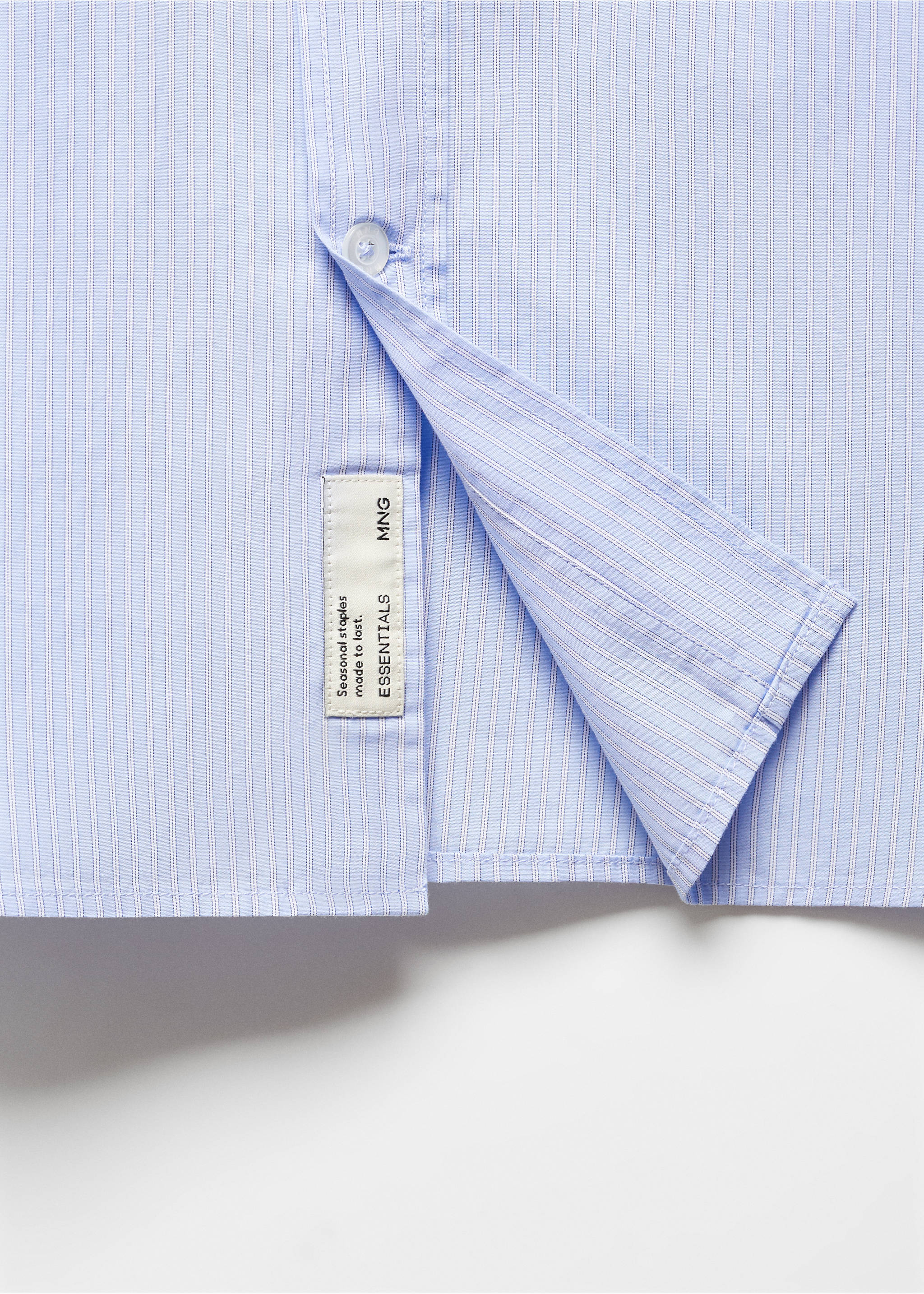 Chemise regular-fit coton rayures - Détail de l'article 8, Bleu ciel. Ref: 67034448-00.