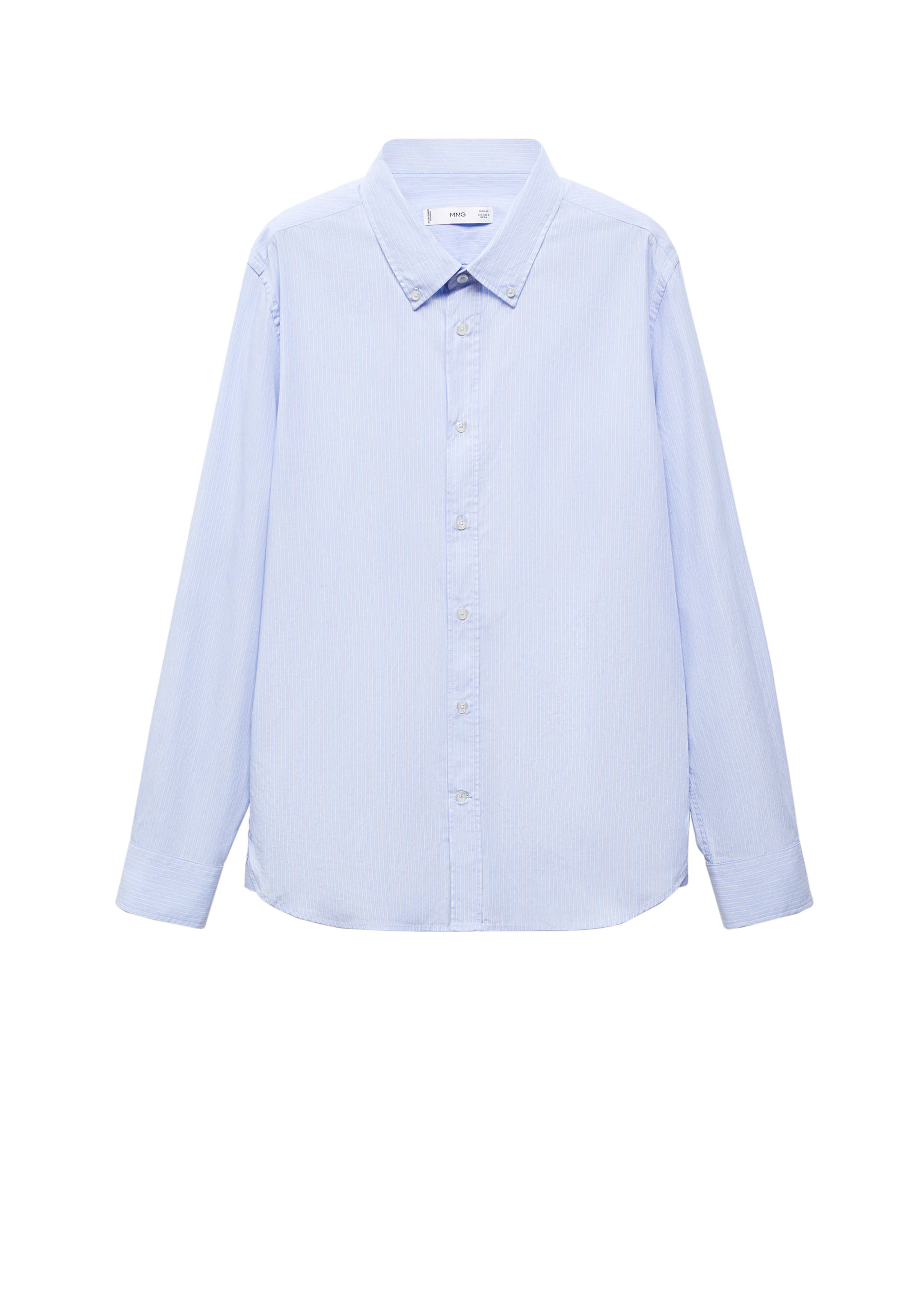Chemise regular-fit coton rayures - Détail de l'article 9, Bleu ciel. Ref: 67034448-00.