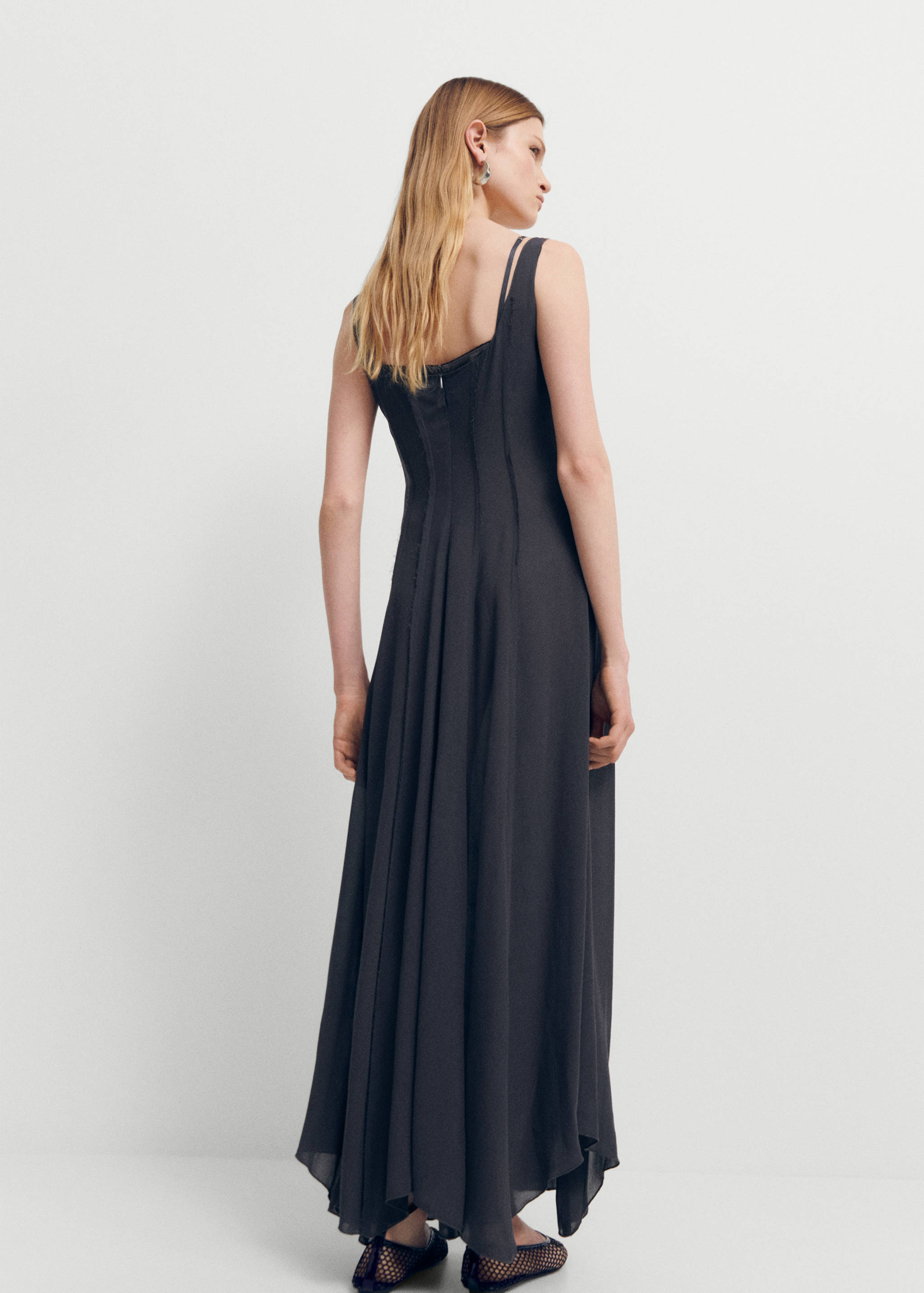 Vestido corsetero bajo asimétrico - Reverso del artículo