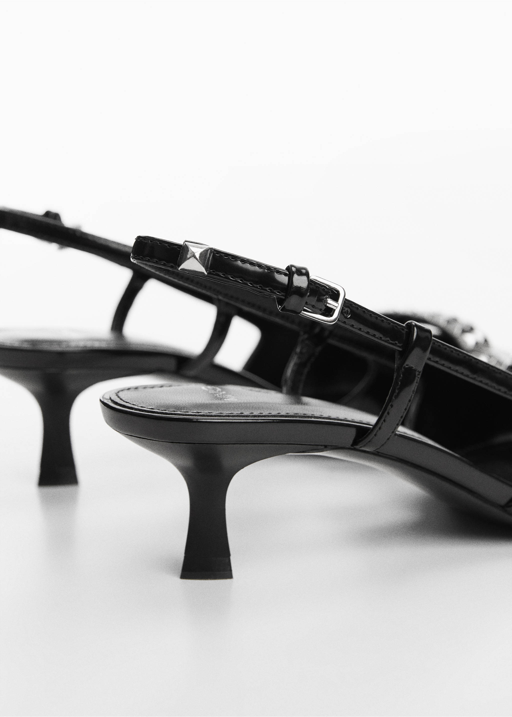 Studded slingback shoes - Details of the article 1, Black. Ref: 67034479-00.