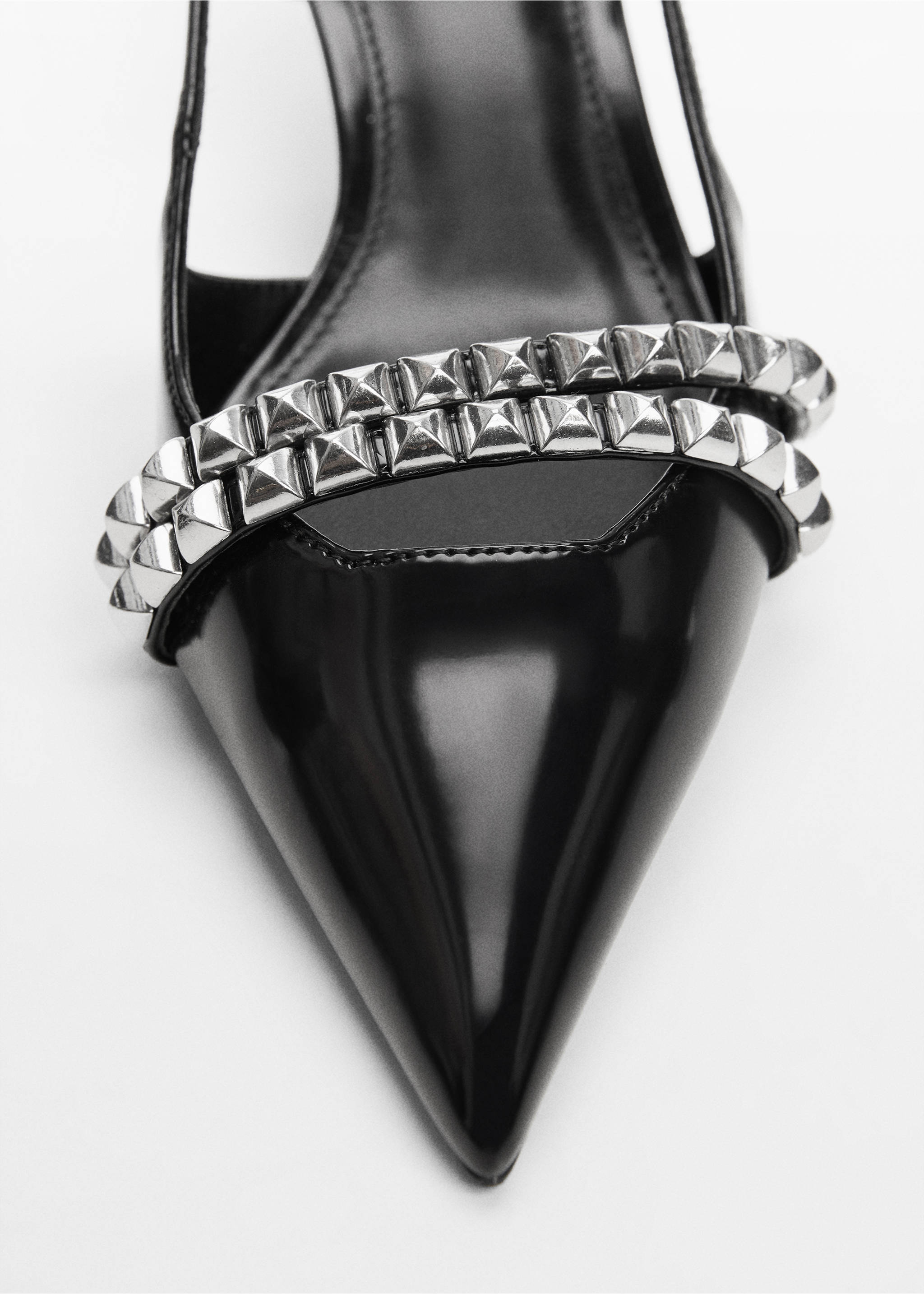 Studded slingback shoes - Details of the article 2, Black. Ref: 67034479-00.